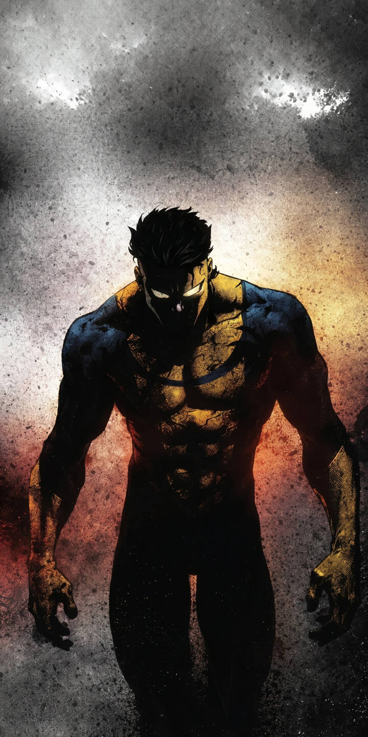 Invincible's intense glowing white eyes pierce through the dark shadows, set against a gritty backdrop with fiery orange and red hues in this powerful 4K wallpaper. This dynamic superhero wallpaper is perfect for any iPhone. | superhero iphone wallpaper invincible mobile comic art 4k wallpaper hd wallpaper dark aesthetic gritty mark grayson Invincible's intense glowing white eyes pierce through the dark shadows, set against a gritty backdrop with fiery orange and red hues in this powerful 4K wallpaper. This dynamic superhero wallpaper is perfect for any iPhone.