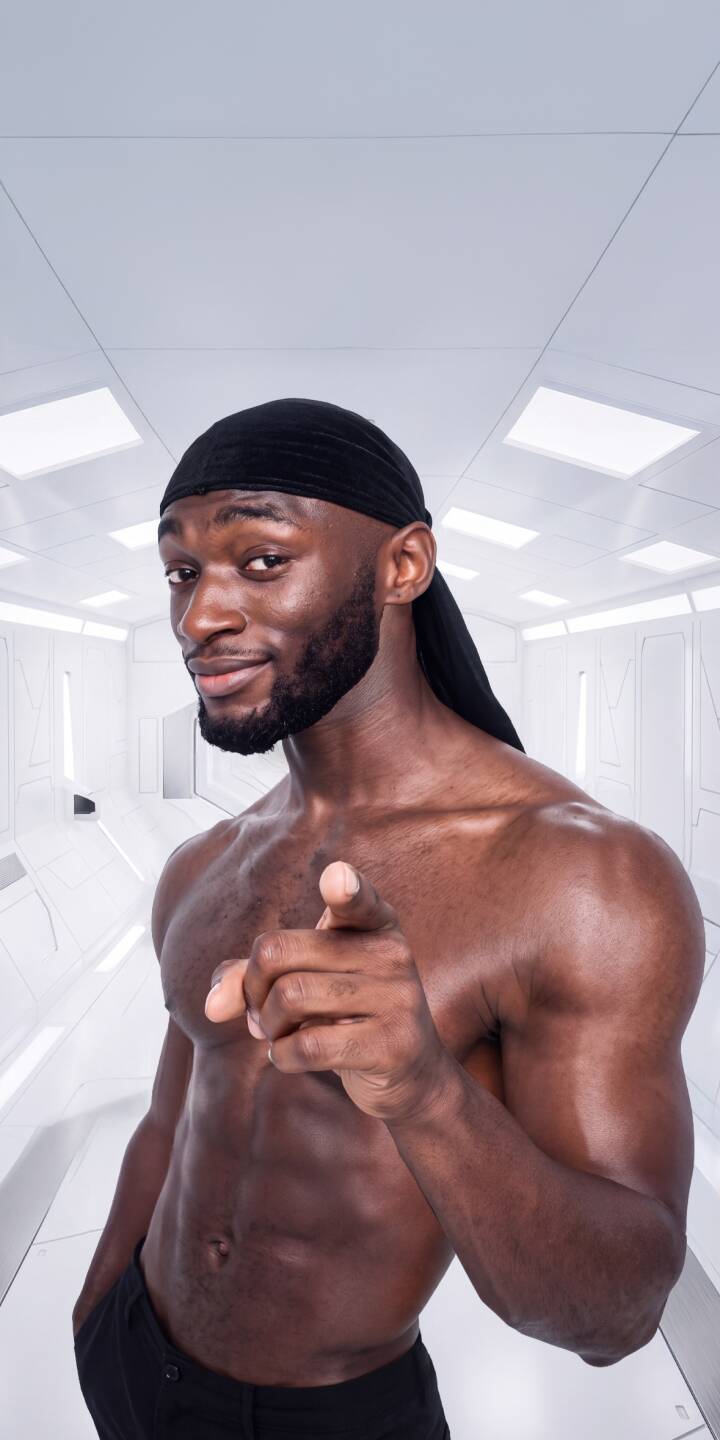 The muscular man with a black durag points directly at the viewer with a confident smirk in this striking 4K wallpaper. This intense visual makes an impactful iPhone wallpaper. | aesthetic man iphone wallpaper futuristic mobile 4k wallpaper hd wallpaper pointing muscular durag confident The muscular man with a black durag points directly at the viewer with a confident smirk in this striking 4K wallpaper. This intense visual makes an impactful iPhone wallpaper.