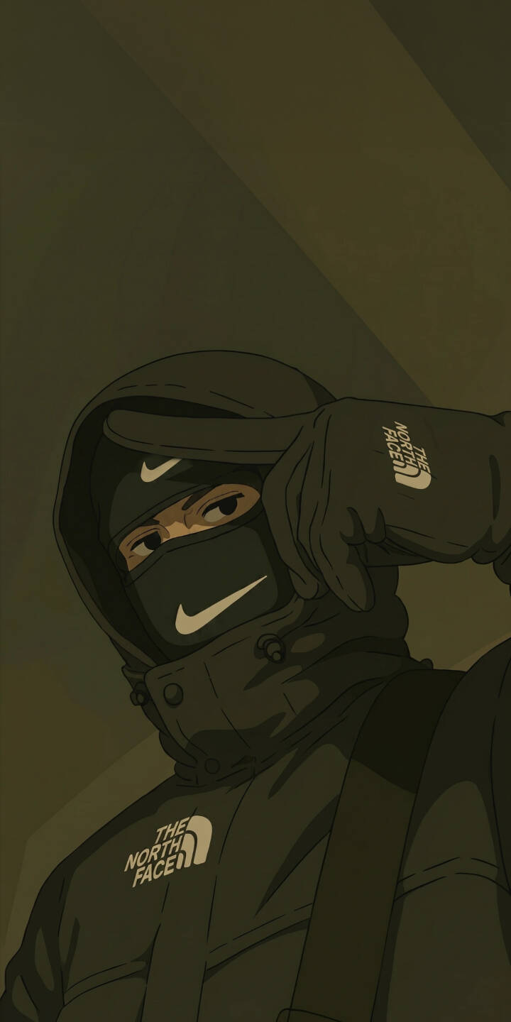 Intense eyes peek out from a sleek Nike balaclava, defining this striking 4K wallpaper with a dark, urban aesthetic. Featuring a North Face jacket detail, this compelling wallpaper is perfect for personalizing your iPhone. | urban anime nike iphone wallpaper mobile 4k wallpaper hd wallpaper dark aesthetic north face streetwear balaclava Intense eyes peek out from a sleek Nike balaclava, defining this striking 4K wallpaper with a dark, urban aesthetic. Featuring a North Face jacket detail, this compelling wallpaper is perfect for personalizing your iPhone.