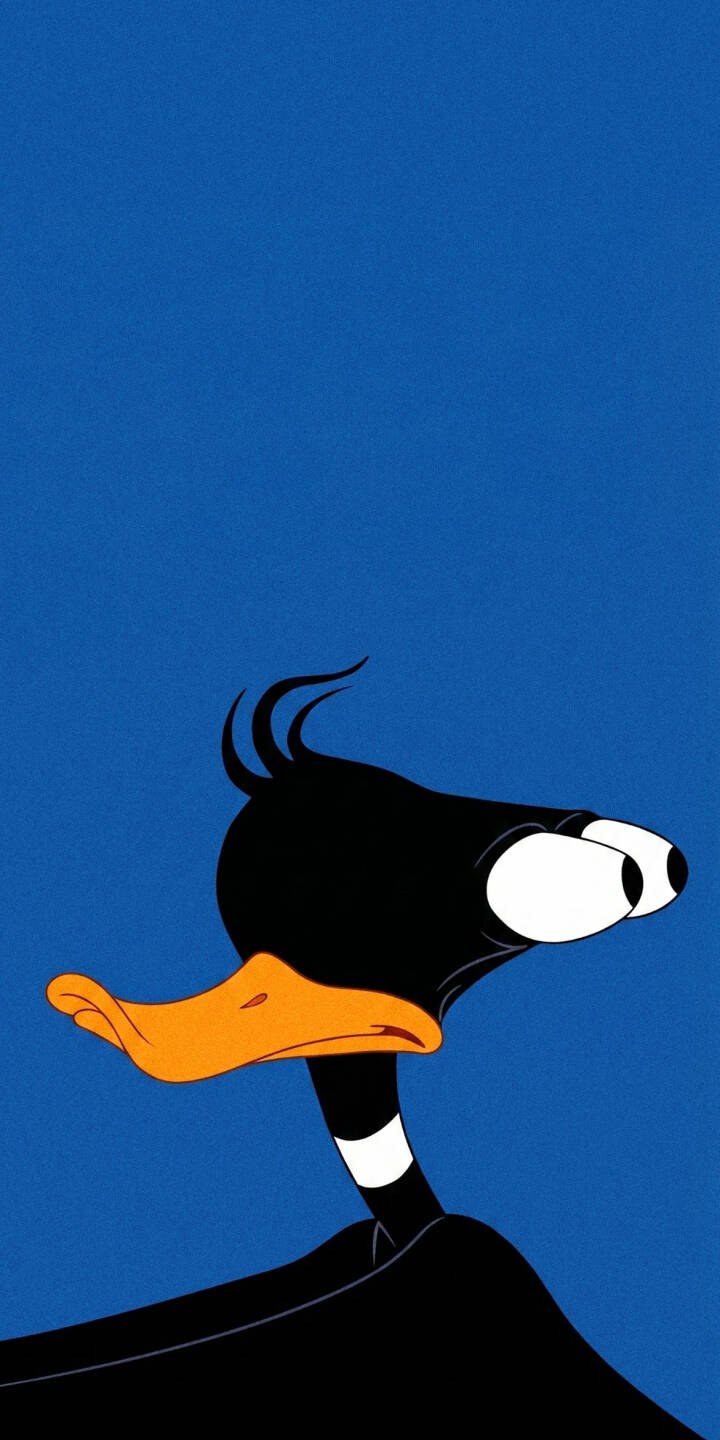 Daffy Duck's exaggerated wide eyes and iconic orange beak pop against a vibrant solid blue background in this hilarious 4K cartoon wallpaper for iPhone. This humorous wallpaper perfectly captures his classic Looney Tunes persona. | cartoon funny animated iphone wallpaper mobile 4k wallpaper hd wallpaper blue background looney tunes daffy duck classic character Daffy Duck's exaggerated wide eyes and iconic orange beak pop against a vibrant solid blue background in this hilarious 4K cartoon wallpaper for iPhone. This humorous wallpaper perfectly captures his classic Looney Tunes persona.