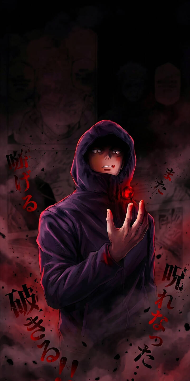 Glowing red cursed energy emanates from Yuji Itadori's outstretched hand, his eyes wide and menacing as blood stains his mouth in this dark 4K wallpaper for iPhone. This intense wallpaper captures the chilling essence of his power within the shadowy, text-laden background. | anime iphone wallpaper sukuna mobile bloody 4k wallpaper hd wallpaper jujutsu kaisen dark fantasy yuji itadori cursed energy Glowing red cursed energy emanates from Yuji Itadori's outstretched hand, his eyes wide and menacing as blood stains his mouth in this dark 4K wallpaper for iPhone. This intense wallpaper captures the chilling essence of his power within the shadowy, text-laden background.