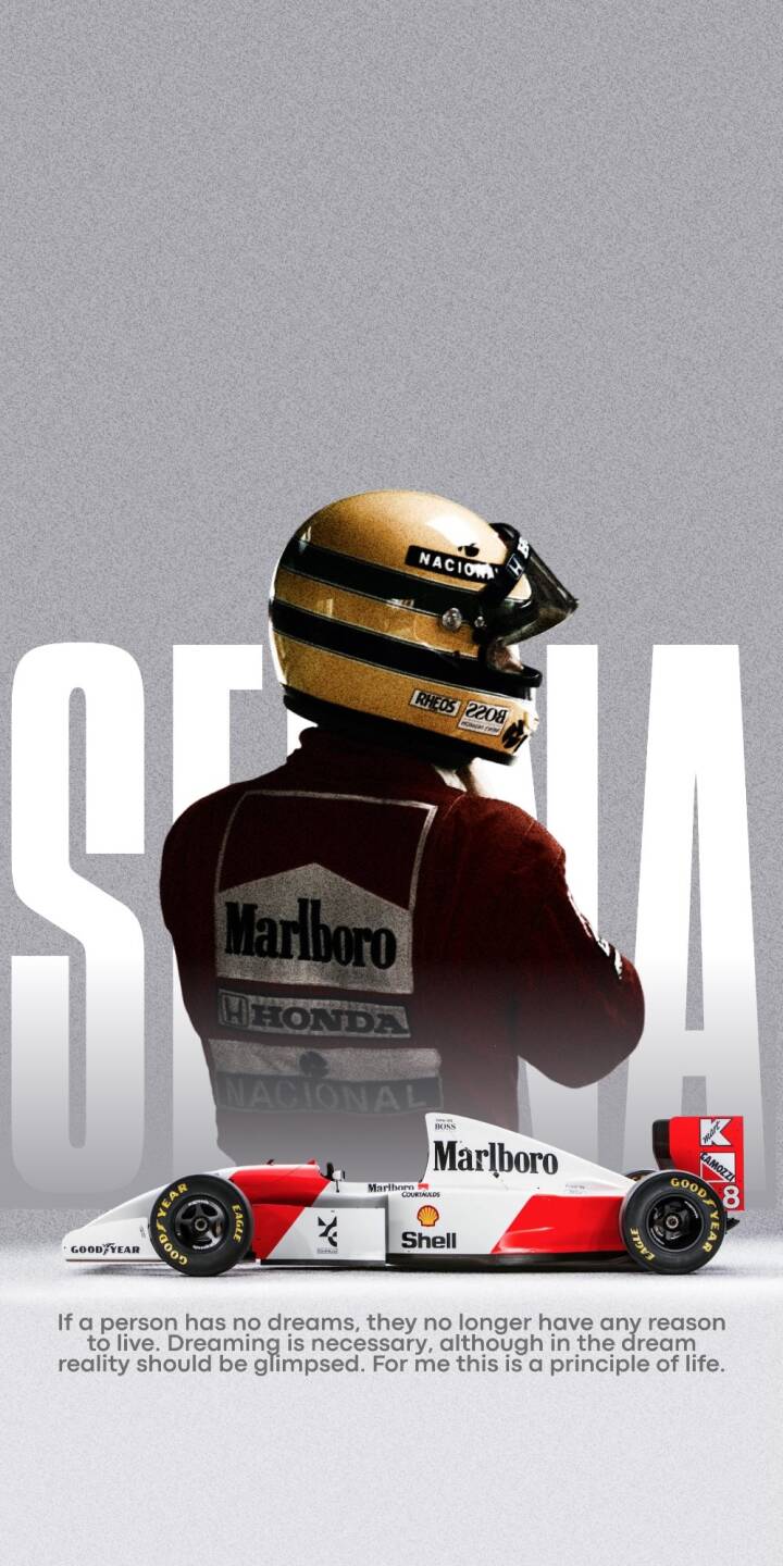 Ayrton Senna's legendary golden helmet gleams atop his red Marlboro racing suit alongside his iconic McLaren-Honda MP4/4 car in this stunning 4K wallpaper — a perfect automotive wallpaper for iPhone. | iphone mclaren wallpaper f1 racing ayrton senna legend formula 1 mobile 4k wallpaper hd wallpaper senna Ayrton Senna's legendary golden helmet gleams atop his red Marlboro racing suit alongside his iconic McLaren-Honda MP4/4 car in this stunning 4K wallpaper — a perfect automotive wallpaper for iPhone.