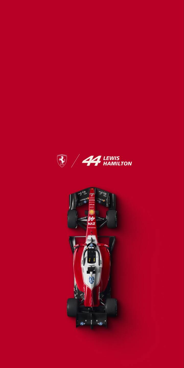 A striking top-down view captures a stylized Ferrari Formula 1 car, prominently featuring Lewis Hamilton's name and number 44, set against a vibrant solid red background in this dynamic 4K wallpaper. This captivating wallpaper is a perfect fit for iPhone users passionate about racing and automotive elegance. | red iphone ferrari motorsport wallpaper f1 racing lewis hamilton formula 1 mobile 4k wallpaper hd wallpaper A striking top-down view captures a stylized Ferrari Formula 1 car, prominently featuring Lewis Hamilton's name and number 44, set against a vibrant solid red background in this dynamic 4K wallpaper. This captivating wallpaper is a perfect fit for iPhone users passionate about racing and automotive elegance.