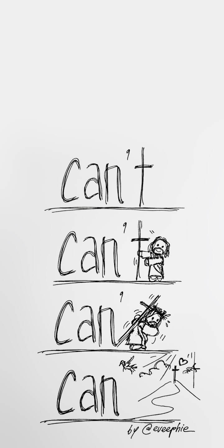 A clever, hand-drawn sketch transforms the word 'can't' into 'can' as a small, determined Jesus uses the cross to remove the barrier, making this a truly inspiring 4K wallpaper; it's a perfect motivational wallpaper for your iPhone. | cross motivational iphone wallpaper christian jesus sketch mobile faith 4k wallpaper hd wallpaper spirituality A clever, hand-drawn sketch transforms the word 'can't' into 'can' as a small, determined Jesus uses the cross to remove the barrier, making this a truly inspiring 4K wallpaper; it's a perfect motivational wallpaper for your iPhone.