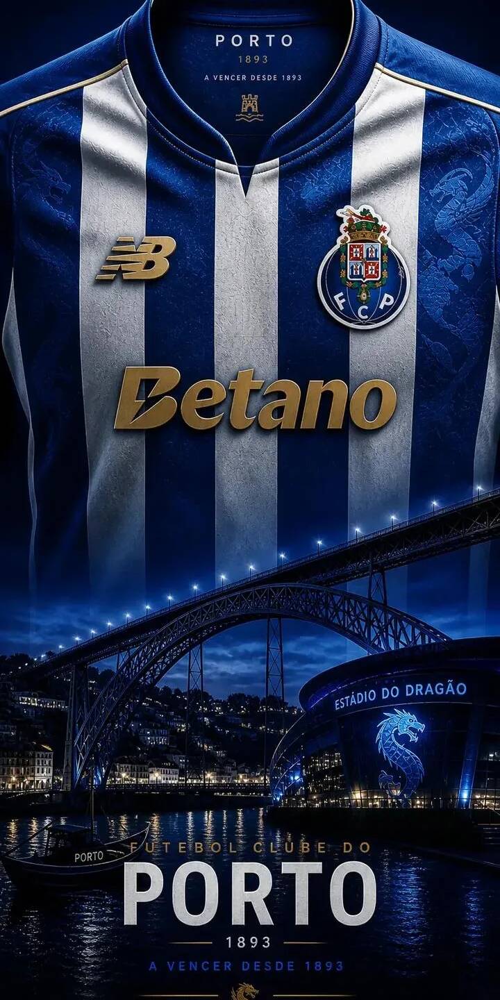 The glowing blue dragon emblem lights up Estádio do Dragão at night, beautifully combined with the iconic FC Porto jersey featuring gold branding, creating an epic 4K wallpaper perfect for your iPhone. This dynamic FC Porto wallpaper captures the essence of the club's pride and the city's scenic beauty. | football stadium iphone wallpaper portugal mobile 4k wallpaper hd wallpaper sport aesthetic night cityscape fc porto porto The glowing blue dragon emblem lights up Estádio do Dragão at night, beautifully combined with the iconic FC Porto jersey featuring gold branding, creating an epic 4K wallpaper perfect for your iPhone. This dynamic FC Porto wallpaper captures the essence of the club's pride and the city's scenic beauty.