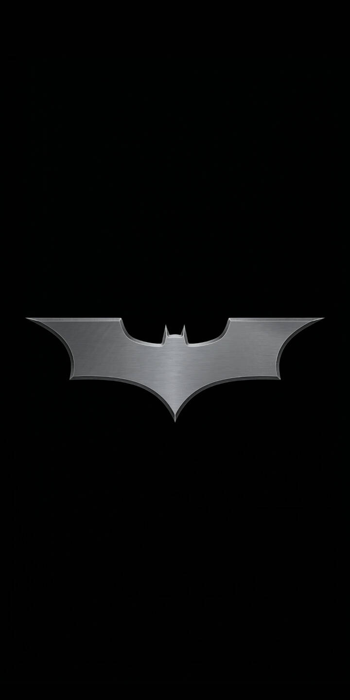 The brushed metallic texture of the Batman logo, set against a stark black background, dominates this bold 4K wallpaper, embodying the gravitas of the Dark Knight. This iconic symbol makes a powerful statement, perfect as a compelling wallpaper for iPhone users. | superhero batman iphone minimalist wallpaper dark knight mobile metallic 4k wallpaper hd wallpaper bat symbol dc comics The brushed metallic texture of the Batman logo, set against a stark black background, dominates this bold 4K wallpaper, embodying the gravitas of the Dark Knight. This iconic symbol makes a powerful statement, perfect as a compelling wallpaper for iPhone users.