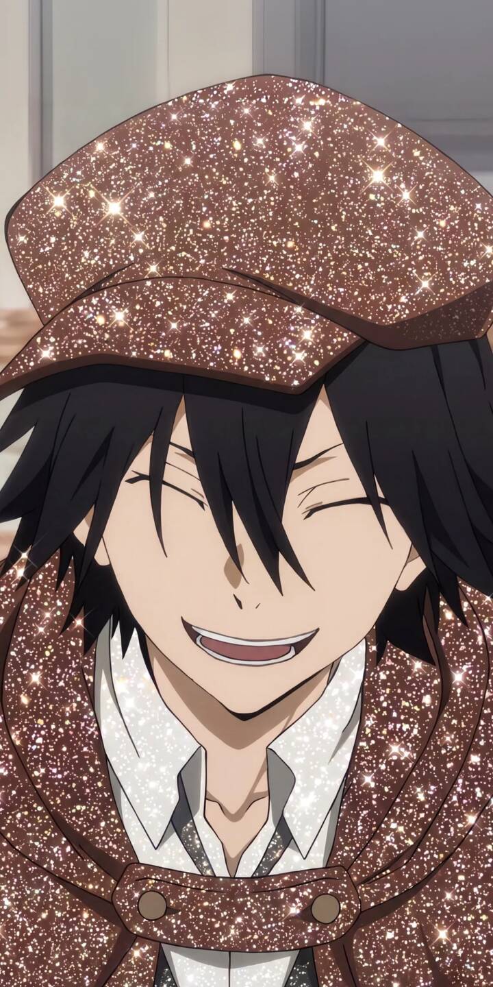 Rampo Edogawa's sparkling brown coat and cap shimmer with glints of light, perfectly complementing his joyful, closed-eye smile in this 4K wallpaper. This delightful anime wallpaper is a fantastic choice for your iPhone, showcasing the eccentric detective with vibrant flair. | smile anime iphone wallpaper mobile 4k wallpaper hd wallpaper glitter detective bungo stray dogs rampo edogawa bsd pfp Rampo Edogawa's sparkling brown coat and cap shimmer with glints of light, perfectly complementing his joyful, closed-eye smile in this 4K wallpaper. This delightful anime wallpaper is a fantastic choice for your iPhone, showcasing the eccentric detective with vibrant flair.