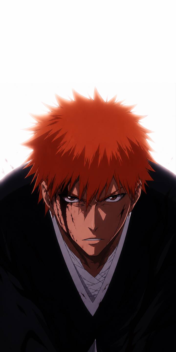 Ichigo Kurosaki's intense gaze and battle-scarred face dominate this stunning 4K wallpaper, set against a bright, minimalist background. This powerful image is a must-have Bleach wallpaper for any iPhone user seeking a hero's resolve. | anime manga iphone ichigo wallpaper mobile bleach 4k wallpaper hd wallpaper ichigo kurosaki intense shinigami Ichigo Kurosaki's intense gaze and battle-scarred face dominate this stunning 4K wallpaper, set against a bright, minimalist background. This powerful image is a must-have Bleach wallpaper for any iPhone user seeking a hero's resolve.