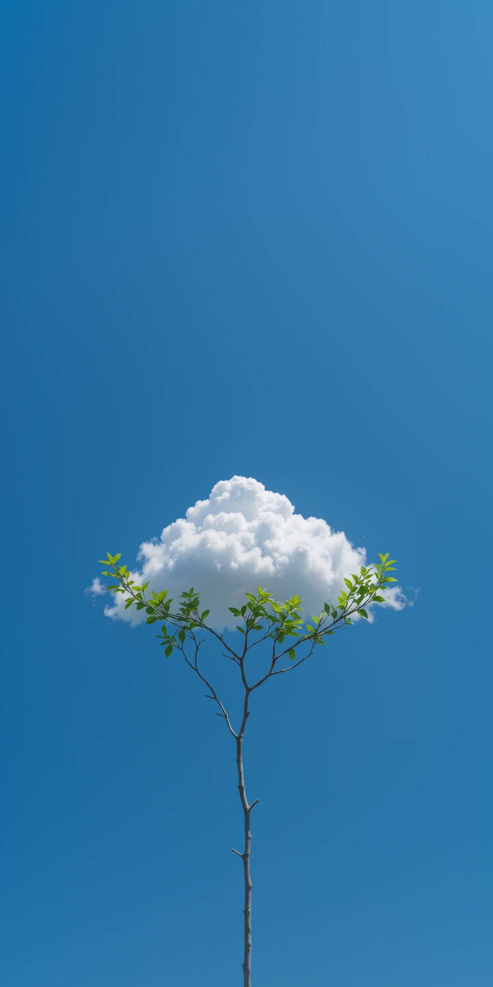 A fluffy white cloud forms the unique canopy of a slender tree, its green leaves gently supporting the vaporous mass against a vibrant blue sky in this stunning 4K wallpaper. This serene nature wallpaper is perfect for personalizing your iPhone. | aesthetic tree iphone nature minimalist wallpaper blue sky mobile 4k wallpaper hd wallpaper serene cloud tree A fluffy white cloud forms the unique canopy of a slender tree, its green leaves gently supporting the vaporous mass against a vibrant blue sky in this stunning 4K wallpaper. This serene nature wallpaper is perfect for personalizing your iPhone.
