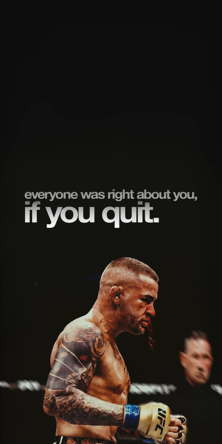 Blood streams from Dustin Poirier's nose, an intense visual against a dark background, complete with a powerful 'if you quit' motivational quote in this stunning 4K wallpaper. This gritty UFC wallpaper for iPhone captures the fighter's unyielding spirit and iconic tattoos. | tattoo motivation iphone wallpaper fighting mma mobile ufc bloody 4k wallpaper hd wallpaper dustin poirier Blood streams from Dustin Poirier's nose, an intense visual against a dark background, complete with a powerful 'if you quit' motivational quote in this stunning 4K wallpaper. This gritty UFC wallpaper for iPhone captures the fighter's unyielding spirit and iconic tattoos.