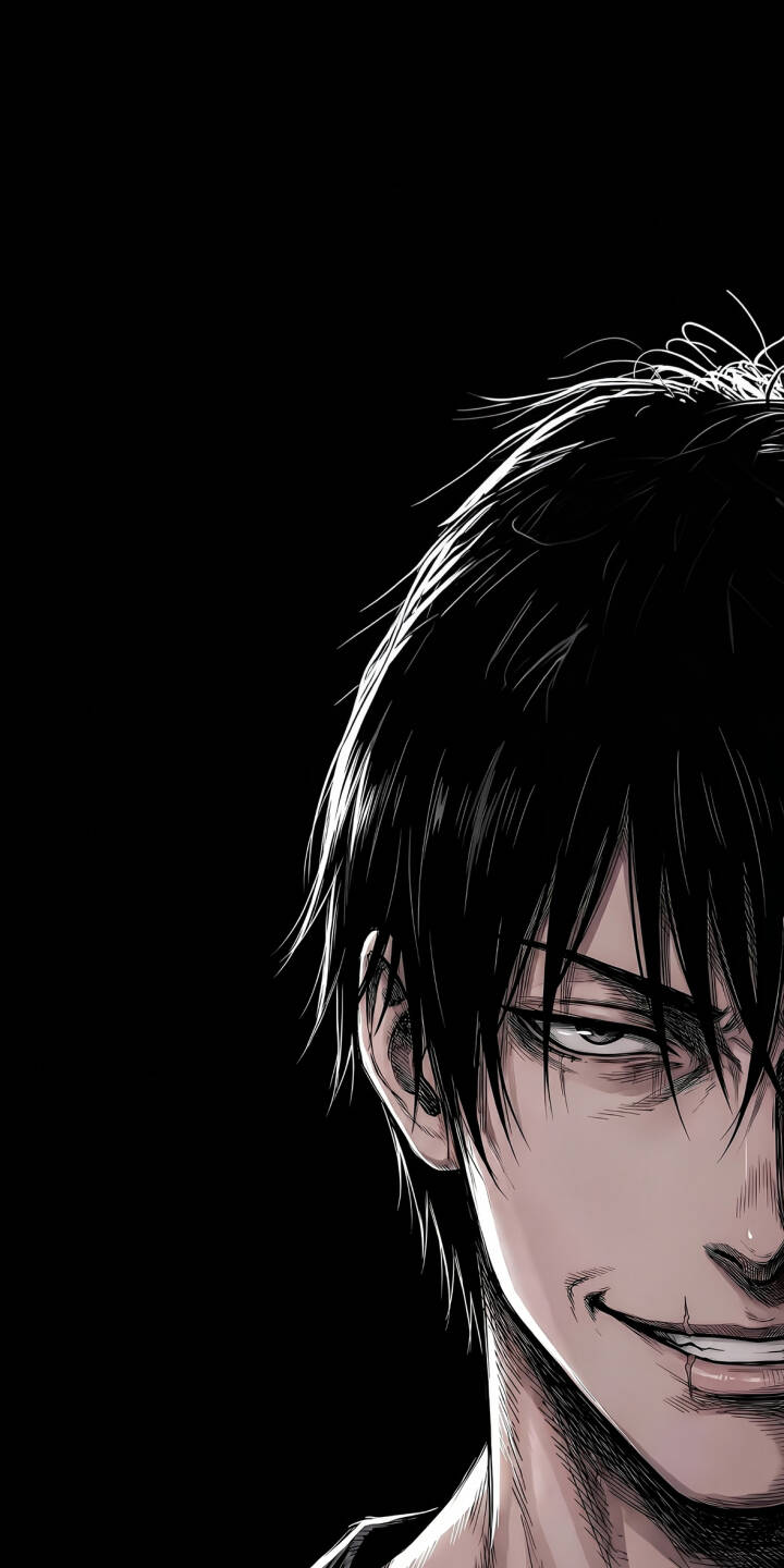 A sinister smirk and piercing eyes dominate this mysterious 4K anime wallpaper, set against a dark background, making it a captivating wallpaper for iPhone. | aesthetic dark anime manga iphone minimalist character wallpaper mobile 4k wallpaper hd wallpaper smirk A sinister smirk and piercing eyes dominate this mysterious 4K anime wallpaper, set against a dark background, making it a captivating wallpaper for iPhone.