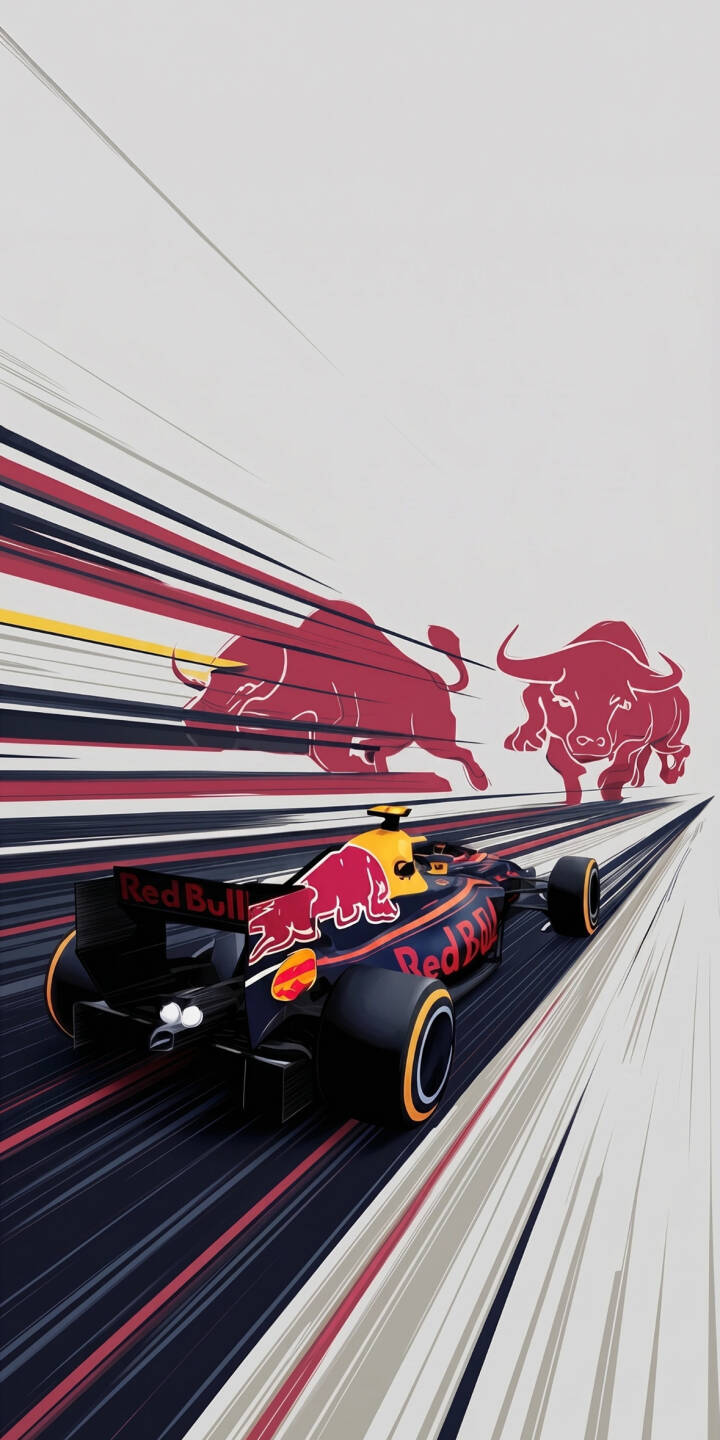 Dynamic speed lines emphasize a sleek Red Bull F1 car racing forward, accompanied by two charging red bull emblems in this vibrant 4K wallpaper — a high-energy wallpaper perfect for personalizing your iPhone. | sports car iphone motorsport wallpaper f1 racing speed formula 1 mobile 4k wallpaper hd wallpaper red bull Dynamic speed lines emphasize a sleek Red Bull F1 car racing forward, accompanied by two charging red bull emblems in this vibrant 4K wallpaper — a high-energy wallpaper perfect for personalizing your iPhone.