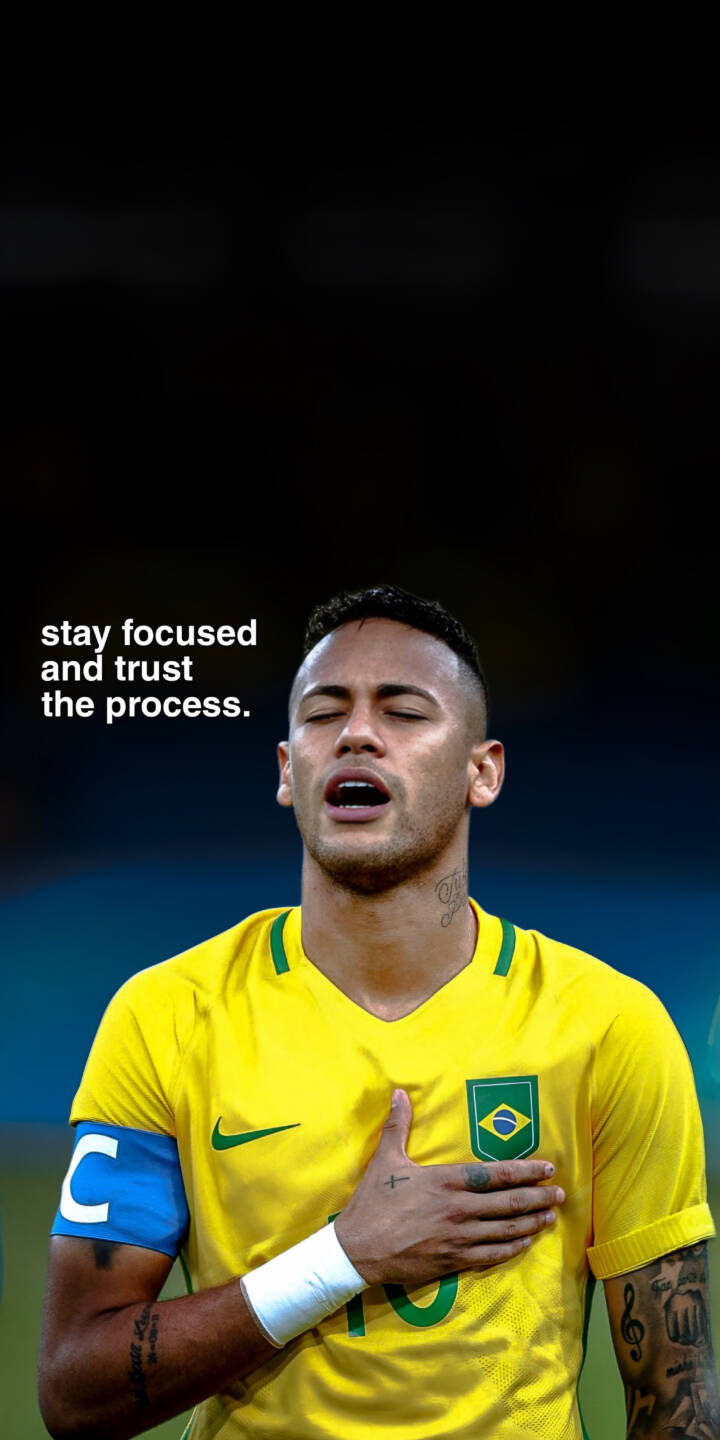 Neymar Jr. stands with his hand over his heart and eyes closed, embodying a focused intensity, complemented by the inspirational quote "stay focused and trust the process" in this striking 4K wallpaper. This powerful moment makes a compelling mobile wallpaper for iPhone, perfect for fans. | sports football motivation iphone soccer wallpaper brazil neymar mobile 4k wallpaper hd wallpaper neymar jr Neymar Jr. stands with his hand over his heart and eyes closed, embodying a focused intensity, complemented by the inspirational quote "stay focused and trust the process" in this striking 4K wallpaper. This powerful moment makes a compelling mobile wallpaper for iPhone, perfect for fans.