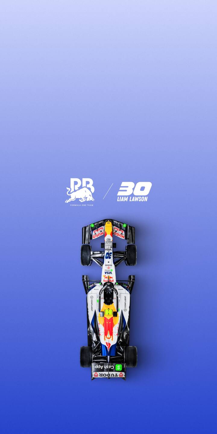 A striking top-down view of Liam Lawson's F1 car with its distinctive white, blue, and red livery sits against a smooth blue gradient background in this stunning 4K wallpaper. This dynamic wallpaper is perfect for any iPhone to showcase your passion for motorsport. | race car iphone minimalist motorsport wallpaper f1 racing formula 1 mobile 4k wallpaper hd wallpaper liam lawson A striking top-down view of Liam Lawson's F1 car with its distinctive white, blue, and red livery sits against a smooth blue gradient background in this stunning 4K wallpaper. This dynamic wallpaper is perfect for any iPhone to showcase your passion for motorsport.