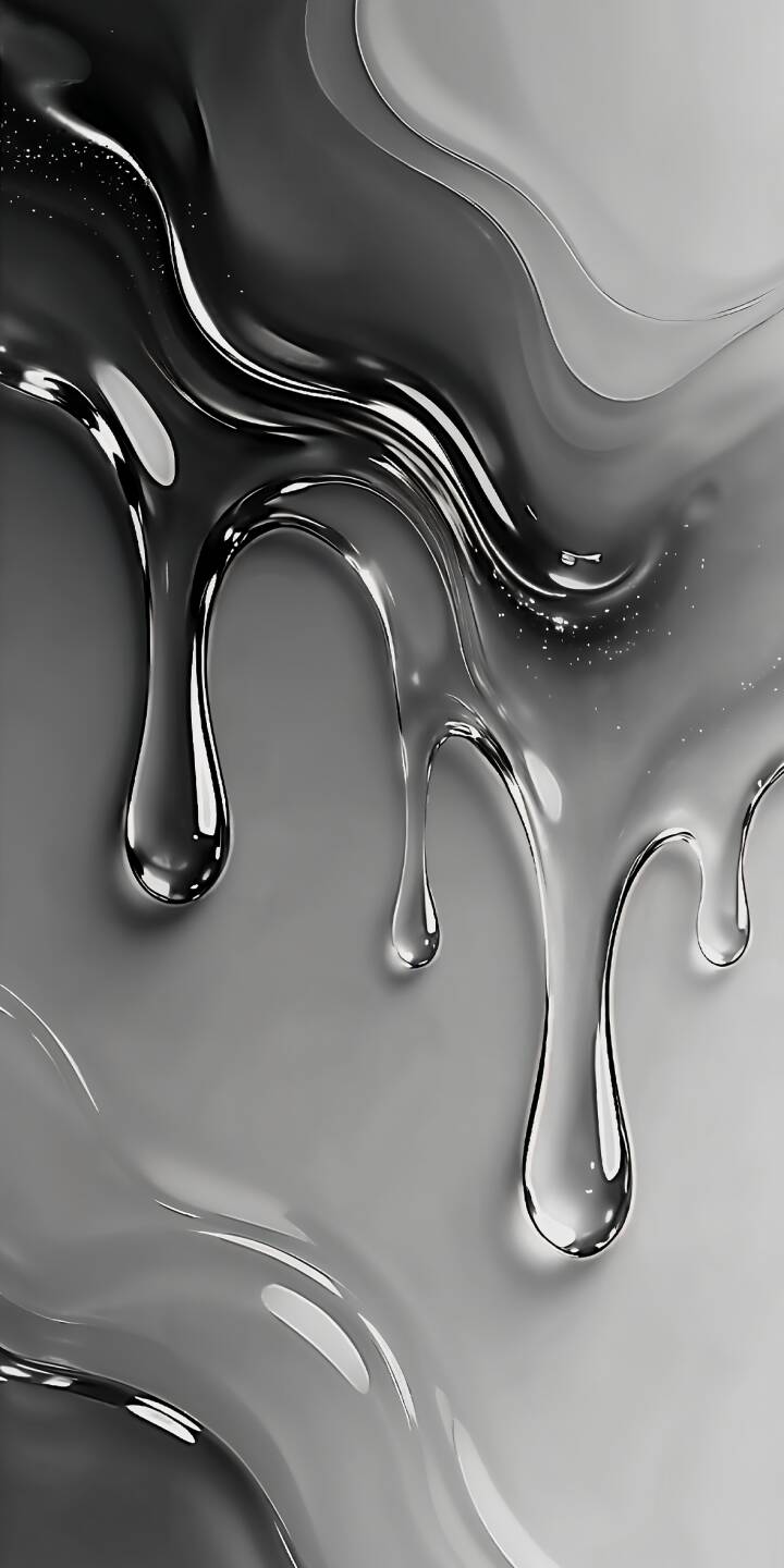 Glossy liquid mercury drips elegantly down a smooth gray surface, reflecting subtle light and creating a dynamic abstract form in this mesmerizing 4K wallpaper. It's a perfect modern metallic wallpaper for your iPhone. | gray liquid iphone abstract wallpaper mobile metallic 4k wallpaper hd wallpaper sleek mercury drips Glossy liquid mercury drips elegantly down a smooth gray surface, reflecting subtle light and creating a dynamic abstract form in this mesmerizing 4K wallpaper. It's a perfect modern metallic wallpaper for your iPhone.