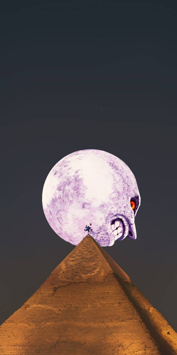 The colossal, menacing Majora's Mask Moon, featuring its distinctive grin and burning red eyes, looms ominously over a lone figure atop an ancient pyramid in this dramatic 4K wallpaper. This captivating scene makes a perfect wallpaper for iPhone users seeking a blend of mystery and fantasy. | moon iphone fantasy gaming wallpaper mobile pyramid zelda 4k wallpaper hd wallpaper ominous majora's mask The colossal, menacing Majora's Mask Moon, featuring its distinctive grin and burning red eyes, looms ominously over a lone figure atop an ancient pyramid in this dramatic 4K wallpaper. This captivating scene makes a perfect wallpaper for iPhone users seeking a blend of mystery and fantasy.