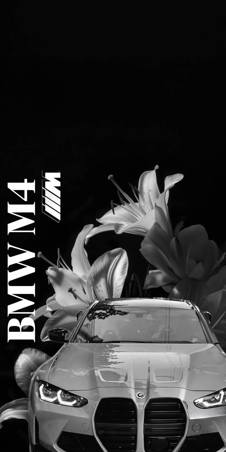 Elegant white lilies frame the sleek, silver BMW M4, its iconic grille and bright headlights standing out in this captivating monochrome 4K wallpaper. This luxury car wallpaper is a stunning choice for iPhone users. | car iphone bmw m4 wallpaper bmw m4 mobile luxury car floral 4k wallpaper hd wallpaper monochrome Elegant white lilies frame the sleek, silver BMW M4, its iconic grille and bright headlights standing out in this captivating monochrome 4K wallpaper. This luxury car wallpaper is a stunning choice for iPhone users.