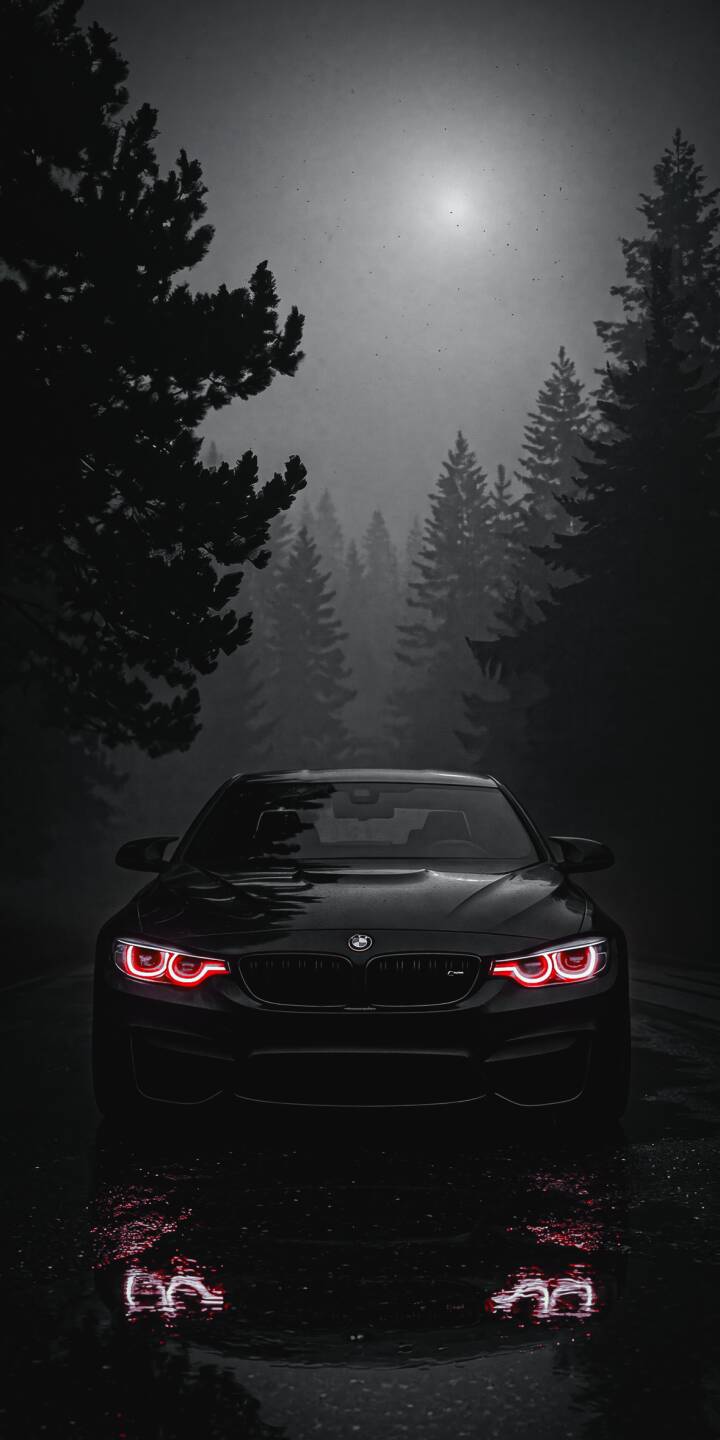 The red glow of the BMW M4's angel eye headlights pierces the dark, foggy forest, with their eerie reflection visible in the wet ground beneath this captivating 4K wallpaper. This atmospheric wallpaper is perfect for personalizing your iPhone, showcasing the iconic car in a truly mysterious setting. | sports car forest dark fog iphone bmw m4 wallpaper mobile 4k wallpaper hd wallpaper red lights The red glow of the BMW M4's angel eye headlights pierces the dark, foggy forest, with their eerie reflection visible in the wet ground beneath this captivating 4K wallpaper. This atmospheric wallpaper is perfect for personalizing your iPhone, showcasing the iconic car in a truly mysterious setting.
