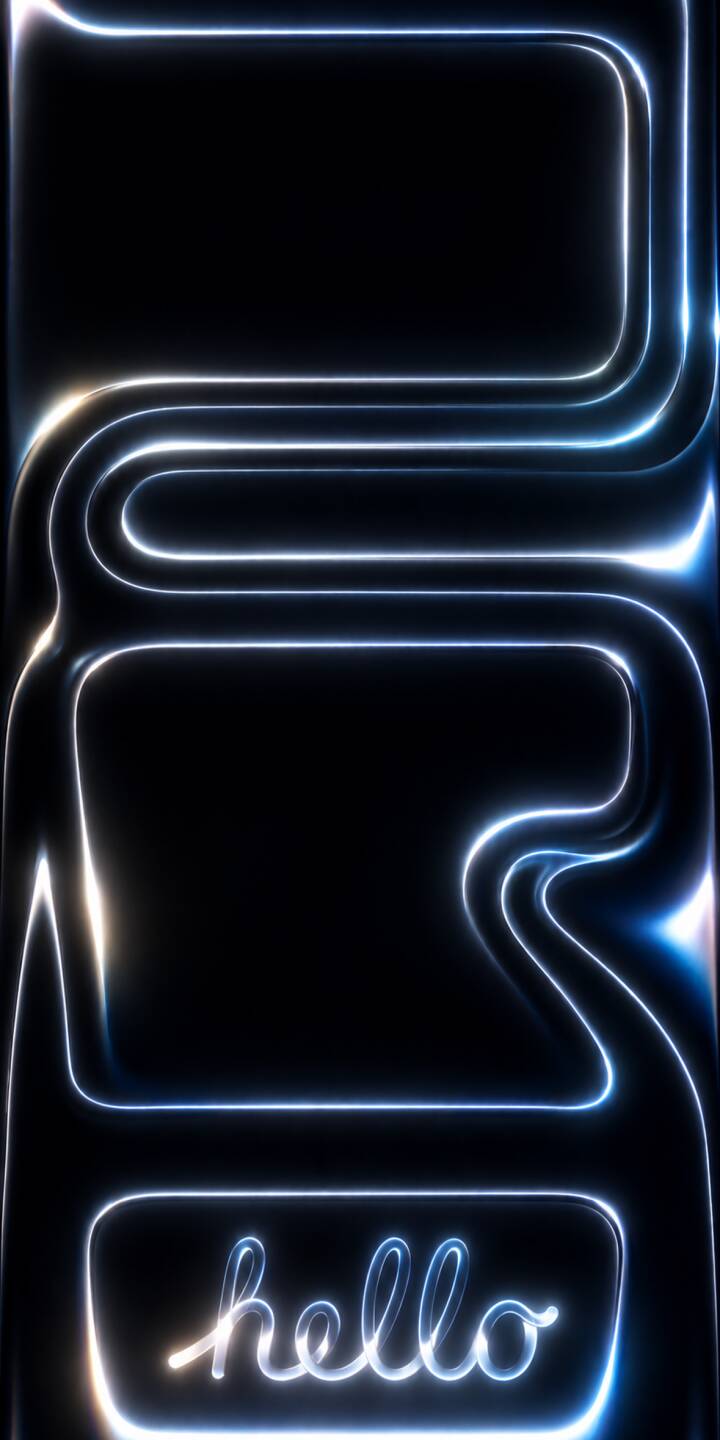 The luminous 'hello' text glows vibrantly at the bottom of this dynamic 4K wallpaper, featuring sleek, intertwined blue and white neon lines that elegantly curve across the dark background. This striking abstract wallpaper provides a modern and minimal look for your iPhone. | aesthetic neon iphone abstract wallpaper hello modern mobile 4k wallpaper hd wallpaper blue glow glowing lines The luminous 'hello' text glows vibrantly at the bottom of this dynamic 4K wallpaper, featuring sleek, intertwined blue and white neon lines that elegantly curve across the dark background. This striking abstract wallpaper provides a modern and minimal look for your iPhone.