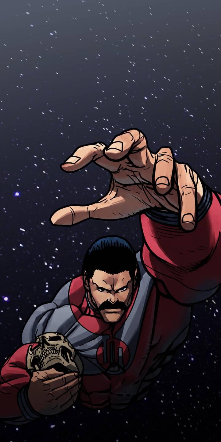 Omni-Man's menacing glare and outstretched hand dominate this stunning 4K wallpaper, featuring the Viltrumite holding a cracked skull against a glittering cosmic background - an essential wallpaper for any Invincible fan's iPhone. | space skull stars comic invincible thragg comic art comic art style invincible show thragg wallpaper invincible character Omni-Man's menacing glare and outstretched hand dominate this stunning 4K wallpaper, featuring the Viltrumite holding a cracked skull against a glittering cosmic background - an essential wallpaper for any Invincible fan's iPhone.