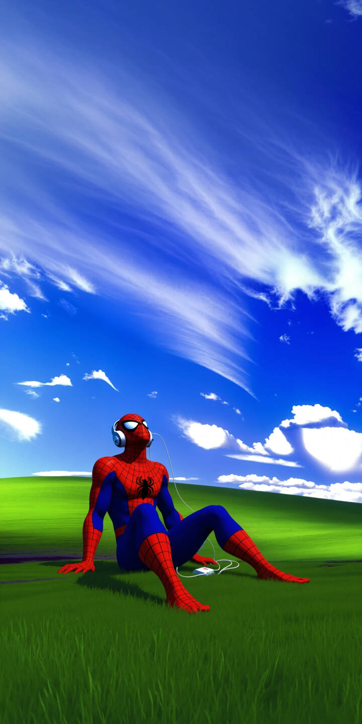Wearing sleek white headphones, Spider-Man finds a moment of peace, sitting on a lush green hill under a brilliant blue, cloud-streaked sky in this vibrant 4K wallpaper. This serene scene makes a perfect relaxing wallpaper for iPhone, merging superhero cool with iconic desktop nostalgia. | superhero marvel spiderman iphone wallpaper mobile headphones 4k wallpaper hd wallpaper green hill spider-man bliss Wearing sleek white headphones, Spider-Man finds a moment of peace, sitting on a lush green hill under a brilliant blue, cloud-streaked sky in this vibrant 4K wallpaper. This serene scene makes a perfect relaxing wallpaper for iPhone, merging superhero cool with iconic desktop nostalgia.