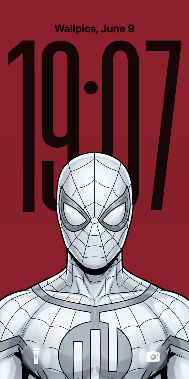 The striking white suit and intricate web pattern of Bombastic Spider-Man pop vibrantly against a deep red background in this eye-catching 4K wallpaper. This iconic hero makes a fantastic iPhone wallpaper, perfectly blending classic comic style with a unique visual flair. | superhero marvel spiderman iphone wallpaper mobile comic art 4k wallpaper hd wallpaper red background spider-man bombastic bag-man The striking white suit and intricate web pattern of Bombastic Spider-Man pop vibrantly against a deep red background in this eye-catching 4K wallpaper. This iconic hero makes a fantastic iPhone wallpaper, perfectly blending classic comic style with a unique visual flair.