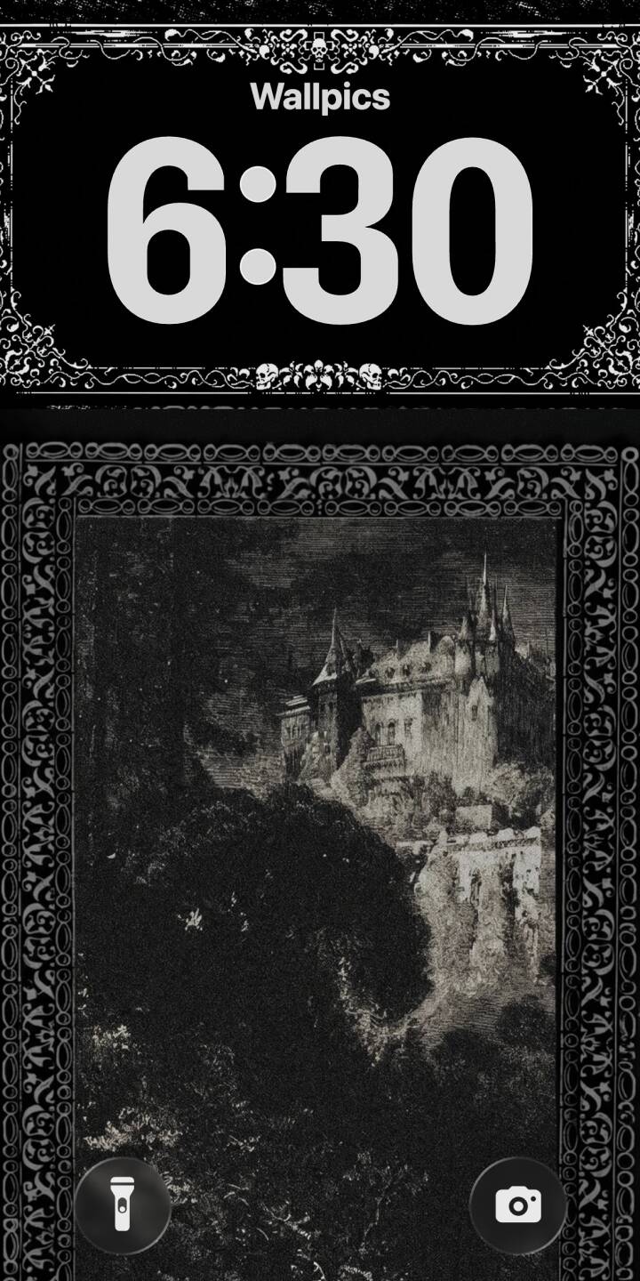 An ominous, intricately etched gothic castle looms on a dark cliffside, surrounded by foreboding shadows in this striking 4K wallpaper. This haunting scene, complete with decorative borders featuring subtle skull accents, makes for an exceptionally dramatic iPhone wallpaper. | iphone spooky wallpaper mobile gothic castle 4k wallpaper hd wallpaper monochrome dark castle haunted castle etching art ornate frame An ominous, intricately etched gothic castle looms on a dark cliffside, surrounded by foreboding shadows in this striking 4K wallpaper. This haunting scene, complete with decorative borders featuring subtle skull accents, makes for an exceptionally dramatic iPhone wallpaper.