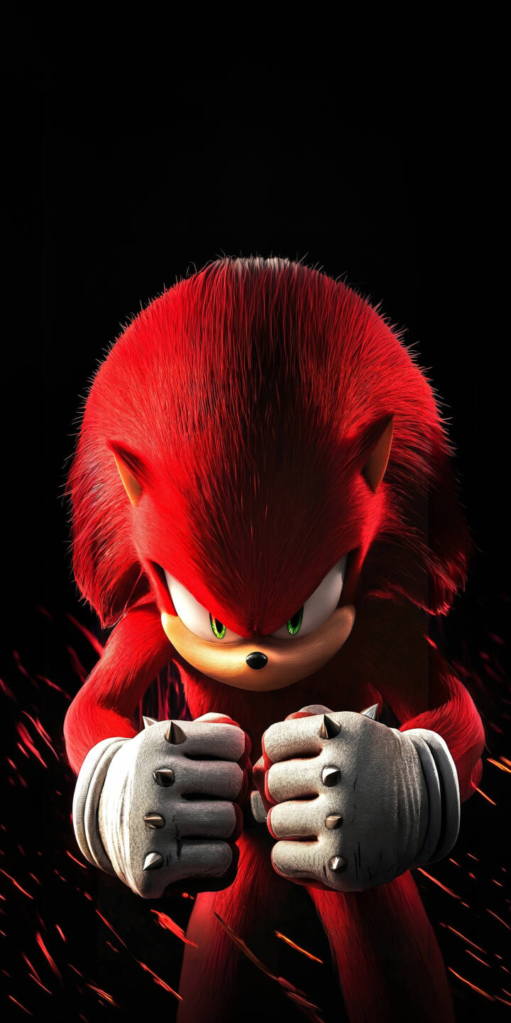 Knuckles' iconic spiked gloves are tightly clenched as his vibrant red fur contrasts against a dark, energy-filled background in this intense 4K wallpaper. This dynamic pose makes it a powerful wallpaper for any iPhone. | red video game iphone wallpaper knuckles sonic the hedgehog mobile powerful 4k wallpaper hd wallpaper intense knuckles the echidna Knuckles' iconic spiked gloves are tightly clenched as his vibrant red fur contrasts against a dark, energy-filled background in this intense 4K wallpaper. This dynamic pose makes it a powerful wallpaper for any iPhone.