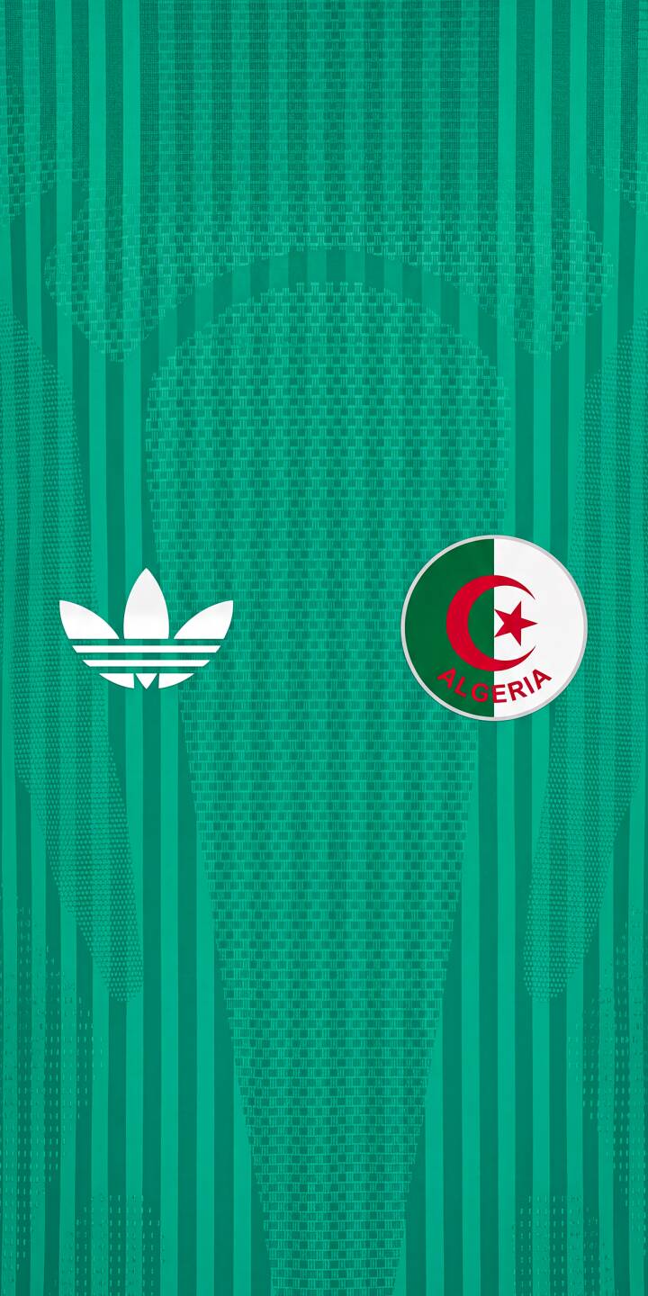Show your support for Algeria at the FIFA World Cup 2026™ with this stunning 4K iPhone wallpaper. Crafted from the official Algeria away jersey texture, this wallpaper captures the true spirit of one of the 48 nations competing on the world's biggest stage. Perfect for fans heading into the tournament. | sports football green logo iphone adidas wallpaper jersey mobile home 4k wallpaper hd wallpaper 2026 fifa world cup fifa world cup algeria fifa world cup 2026 world cup 2026 fifa 2026 jersey 2026 away away kits home kits Show your support for Algeria at the FIFA World Cup 2026™ with this stunning 4K iPhone wallpaper. Crafted from the official Algeria away jersey texture, this wallpaper captures the true spirit of one of the 48 nations competing on the world's biggest stage. Perfect for fans heading into the tournament.