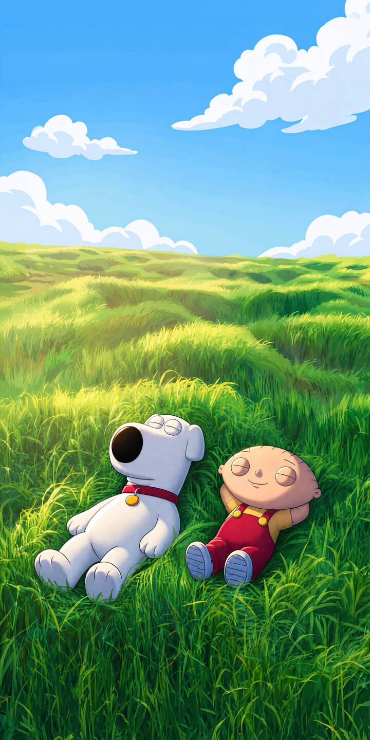 Stewie and Brian Griffin relax peacefully in a vibrant green field under a clear blue sky in this charming 4K wallpaper. This serene scene makes for a perfect, calming iPhone wallpaper. | cartoon iphone wallpaper family guy mobile 4k wallpaper hd wallpaper grass field relaxed brian griffin stewie griffin Stewie and Brian Griffin relax peacefully in a vibrant green field under a clear blue sky in this charming 4K wallpaper. This serene scene makes for a perfect, calming iPhone wallpaper.