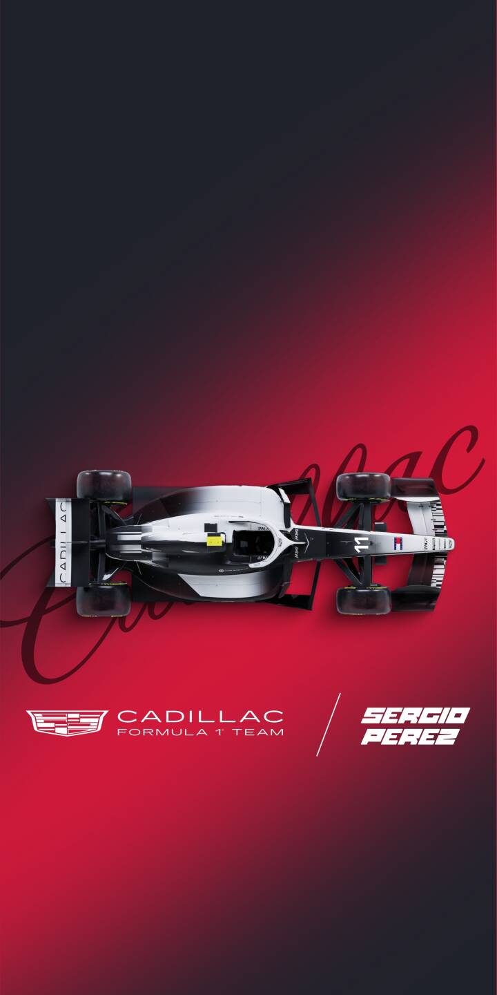 A sleek white and black Cadillac Formula 1 car takes center stage, displayed from a striking top-down view on a dramatic red-to-black gradient background, making this an exclusive 4K wallpaper for iPhone. This premium F1 racing wallpaper also features Sergio Perez and Cadillac branding. | iphone wallpaper racing sergio perez formula 1 mobile 4k wallpaper hd wallpaper automotive f1 racing red gradient cadillac f1 A sleek white and black Cadillac Formula 1 car takes center stage, displayed from a striking top-down view on a dramatic red-to-black gradient background, making this an exclusive 4K wallpaper for iPhone. This premium F1 racing wallpaper also features Sergio Perez and Cadillac branding.