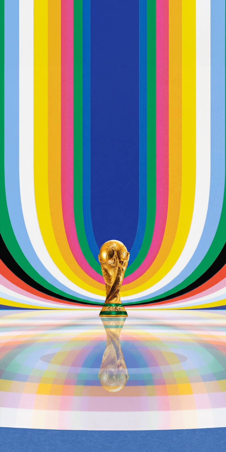 A dazzling arch of vibrant rainbow colors frames the iconic FIFA World Cup trophy, which gleams gold above its flawless reflection in this stunning 4K wallpaper. This captivating, colorful wallpaper is perfect for any iPhone, celebrating the spirit of football. | football aesthetic rainbow colorful iphone wallpaper mobile 4k wallpaper hd wallpaper fifa world cup world cup trophy A dazzling arch of vibrant rainbow colors frames the iconic FIFA World Cup trophy, which gleams gold above its flawless reflection in this stunning 4K wallpaper. This captivating, colorful wallpaper is perfect for any iPhone, celebrating the spirit of football.