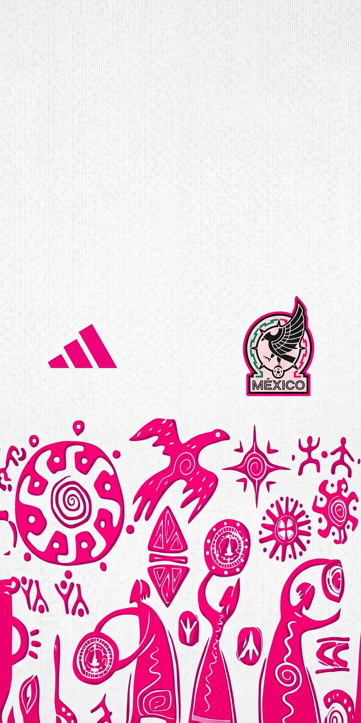 Vibrant pink indigenous patterns in ancient styles pop against a clean white texture in this stunning 4K wallpaper, perfectly blending modern branding from the Mexico national team and Adidas. This cultural art wallpaper is a vibrant backdrop for any iPhone. | iphone adidas wallpaper mobile 4k wallpaper hd wallpaper cultural mexico mexican art mexico national team indigenous pink pattern Vibrant pink indigenous patterns in ancient styles pop against a clean white texture in this stunning 4K wallpaper, perfectly blending modern branding from the Mexico national team and Adidas. This cultural art wallpaper is a vibrant backdrop for any iPhone.