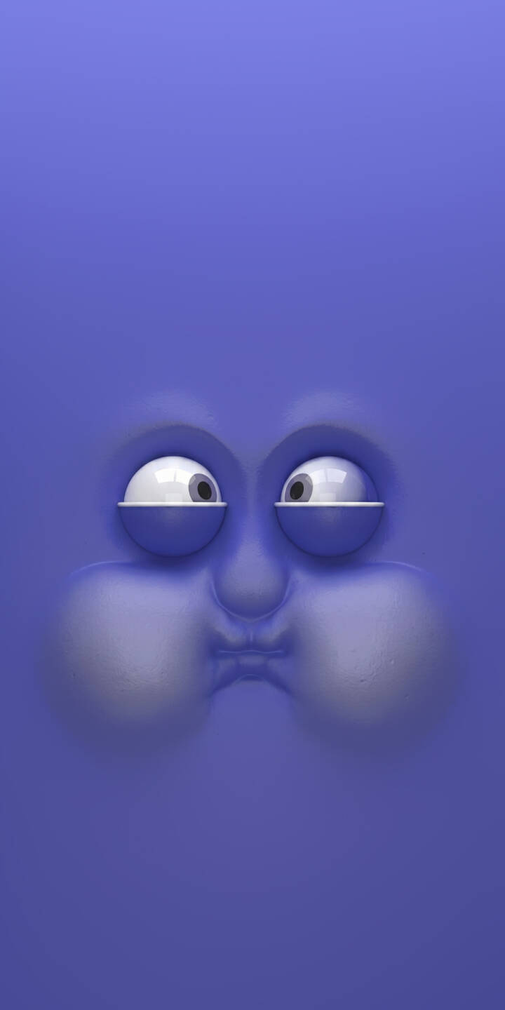 A minimalist 3D rendering shows a perplexed blue face with large, bulging eyes and comically puffed cheeks, creating a unique 4K wallpaper. This expressive design is a must-have wallpaper for iPhone users looking for a quirky lock screen. | funny cute iphone abstract minimalist wallpaper mobile 4k wallpaper hd wallpaper expression 3d art blue face A minimalist 3D rendering shows a perplexed blue face with large, bulging eyes and comically puffed cheeks, creating a unique 4K wallpaper. This expressive design is a must-have wallpaper for iPhone users looking for a quirky lock screen.