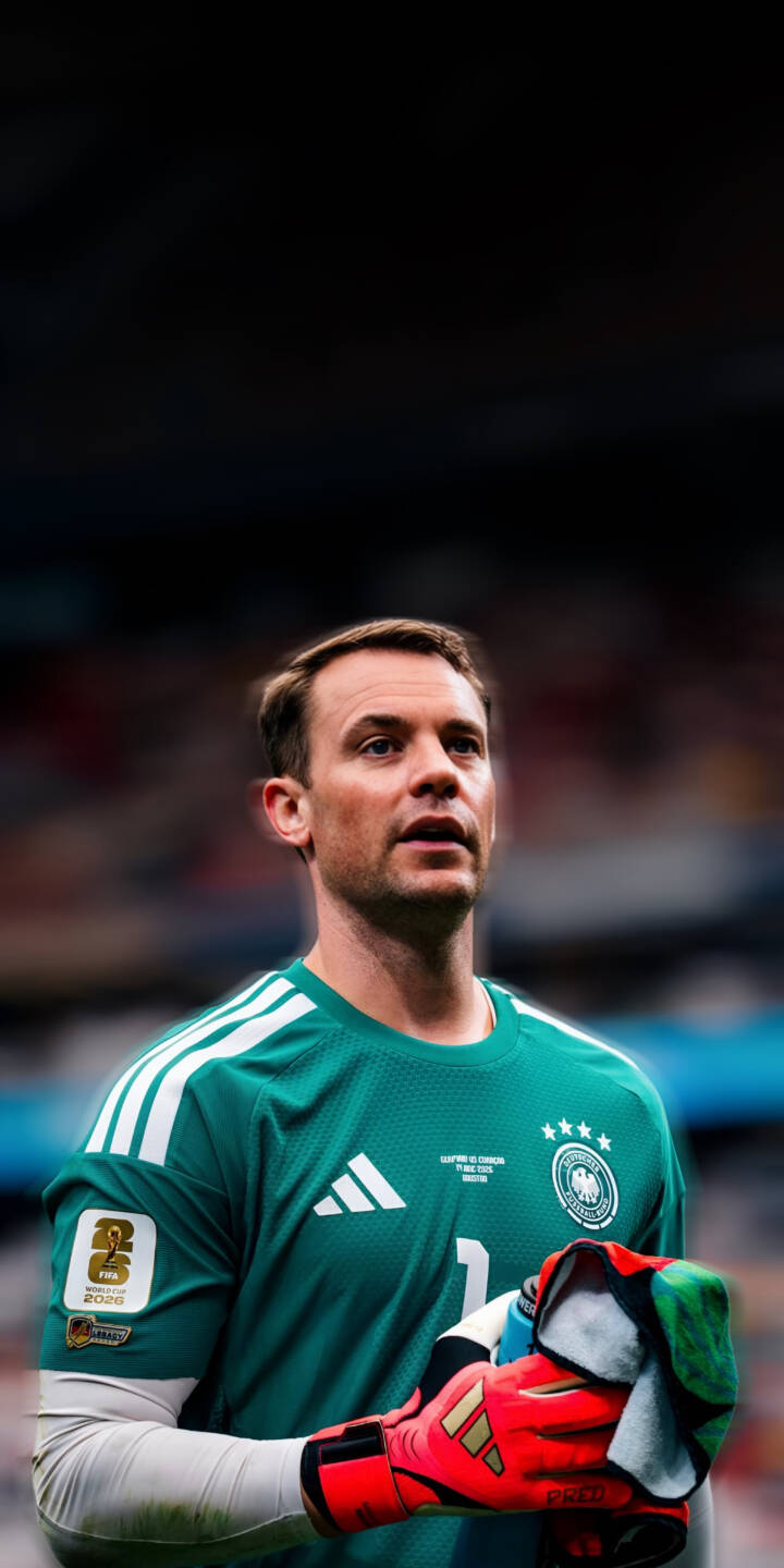Manuel Neuer's intense gaze and distinctive red Adidas Predator gloves dominate this striking 4K wallpaper, making it a perfect goalkeeper wallpaper for any iPhone. This dynamic image captures Germany's iconic number one mid-match, ready for action. | sports football goalkeeper iphone germany soccer adidas wallpaper mobile manuel neuer 4k wallpaper hd wallpaper Manuel Neuer's intense gaze and distinctive red Adidas Predator gloves dominate this striking 4K wallpaper, making it a perfect goalkeeper wallpaper for any iPhone. This dynamic image captures Germany's iconic number one mid-match, ready for action.