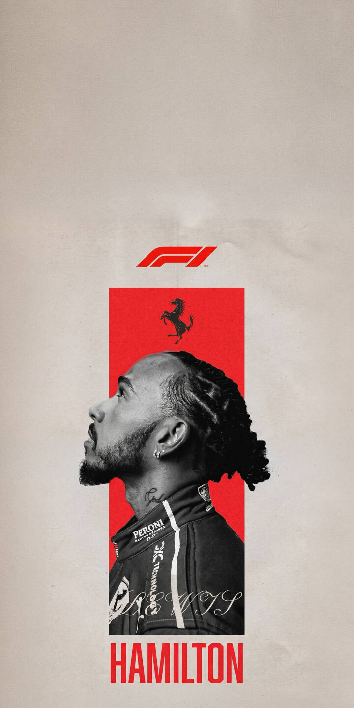 Lewis Hamilton's focused profile gazes upwards against a clean, minimalist background, featuring the iconic F1 logo and a subtle Ferrari horse emblem. This striking 4K wallpaper captures the motorsport legend, making it a perfect iPhone wallpaper for fans of speed and excellence. | iphone minimalist motorsport wallpaper f1 hamilton driver lewis hamilton formula 1 mobile 4k wallpaper hd wallpaper Lewis Hamilton's focused profile gazes upwards against a clean, minimalist background, featuring the iconic F1 logo and a subtle Ferrari horse emblem. This striking 4K wallpaper captures the motorsport legend, making it a perfect iPhone wallpaper for fans of speed and excellence.