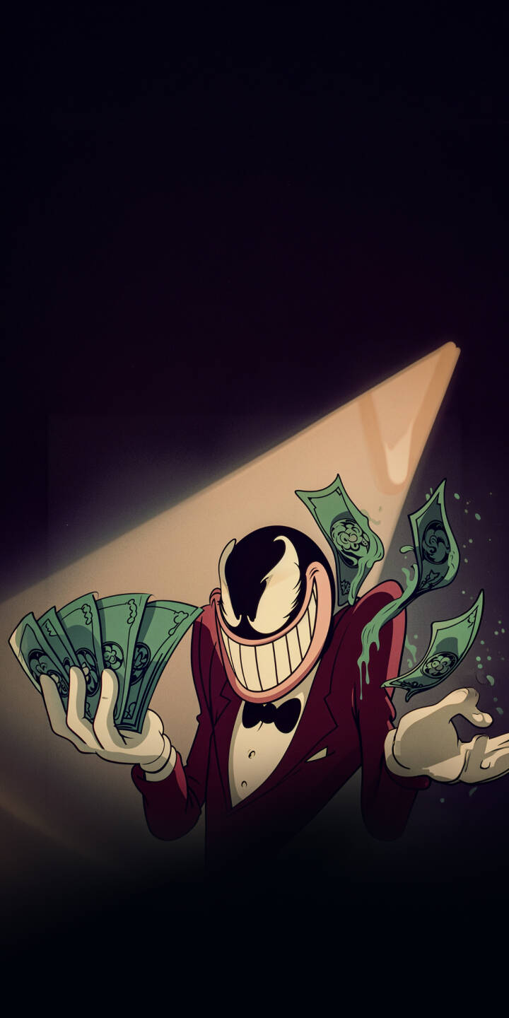 Green slime trails from flying cash as a dapper, cartoon-style Venom flashes a wide, toothy grin in this striking 4K wallpaper - a perfect wealthy villain wallpaper for your iPhone. | cartoon money marvel iphone villain venom wallpaper mobile 4k wallpaper hd wallpaper dapper symbiote Green slime trails from flying cash as a dapper, cartoon-style Venom flashes a wide, toothy grin in this striking 4K wallpaper - a perfect wealthy villain wallpaper for your iPhone.