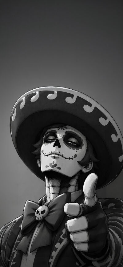 Grayscale characters with striking purple and pink accents make up this dynamic 4K Brawl Stars x Jester matching wallpaper, perfect for syncing across six iPhone screens. Each stylized character, from the sly jester to the enigmatic top hat figure, gazes with an intense expression, completing a seamless wallpaper experience.