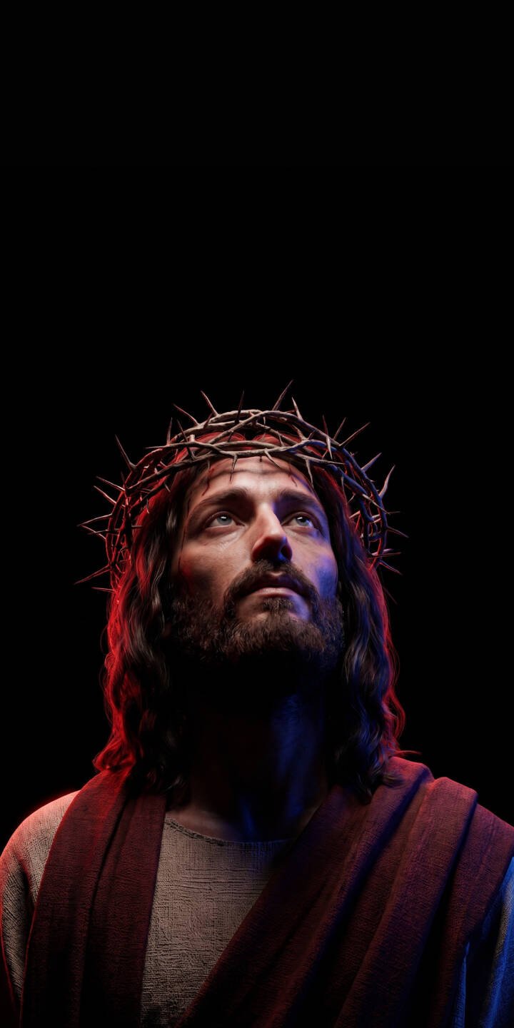 Dramatic red and blue light bathes Jesus, highlighting the intricate crown of thorns and his solemn upward gaze in this striking 4K wallpaper ",a must-have for any iPhone user seeking inspiration. | portrait religious iphone wallpaper mobile jesus christ 4k wallpaper hd wallpaper crown of thorns dramatic messiah Dramatic red and blue light bathes Jesus, highlighting the intricate crown of thorns and his solemn upward gaze in this striking 4K wallpaper ",a must-have for any iPhone user seeking inspiration.