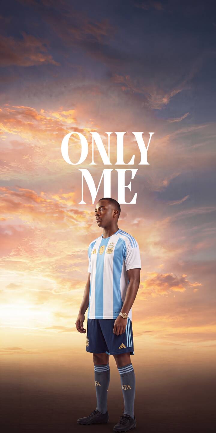 The vibrant sunset sky casts warm hues across the clouds as a footballer proudly stands in his full Argentina national kit in this striking 4K wallpaper. This inspirational wallpaper, complete with a distinctive gold watch on his wrist, is perfect for iPhone users. | sports football sunset sky athlete iphone argentina soccer wallpaper mobile 4k wallpaper hd wallpaper The vibrant sunset sky casts warm hues across the clouds as a footballer proudly stands in his full Argentina national kit in this striking 4K wallpaper. This inspirational wallpaper, complete with a distinctive gold watch on his wrist, is perfect for iPhone users.