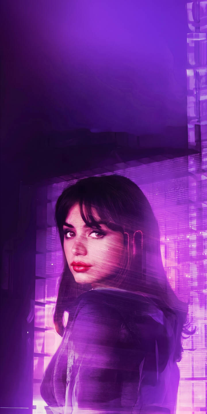 Radiant red lips and a captivating gaze define this striking 4K wallpaper as a mysterious woman looks back over her shoulder, immersed in a neon purple, glitch-effect background — an alluring wallpaper for iPhone users. | aesthetic woman purple neon iphone cyberpunk wallpaper mobile 4k wallpaper hd wallpaper red lips glitch art Radiant red lips and a captivating gaze define this striking 4K wallpaper as a mysterious woman looks back over her shoulder, immersed in a neon purple, glitch-effect background — an alluring wallpaper for iPhone users.