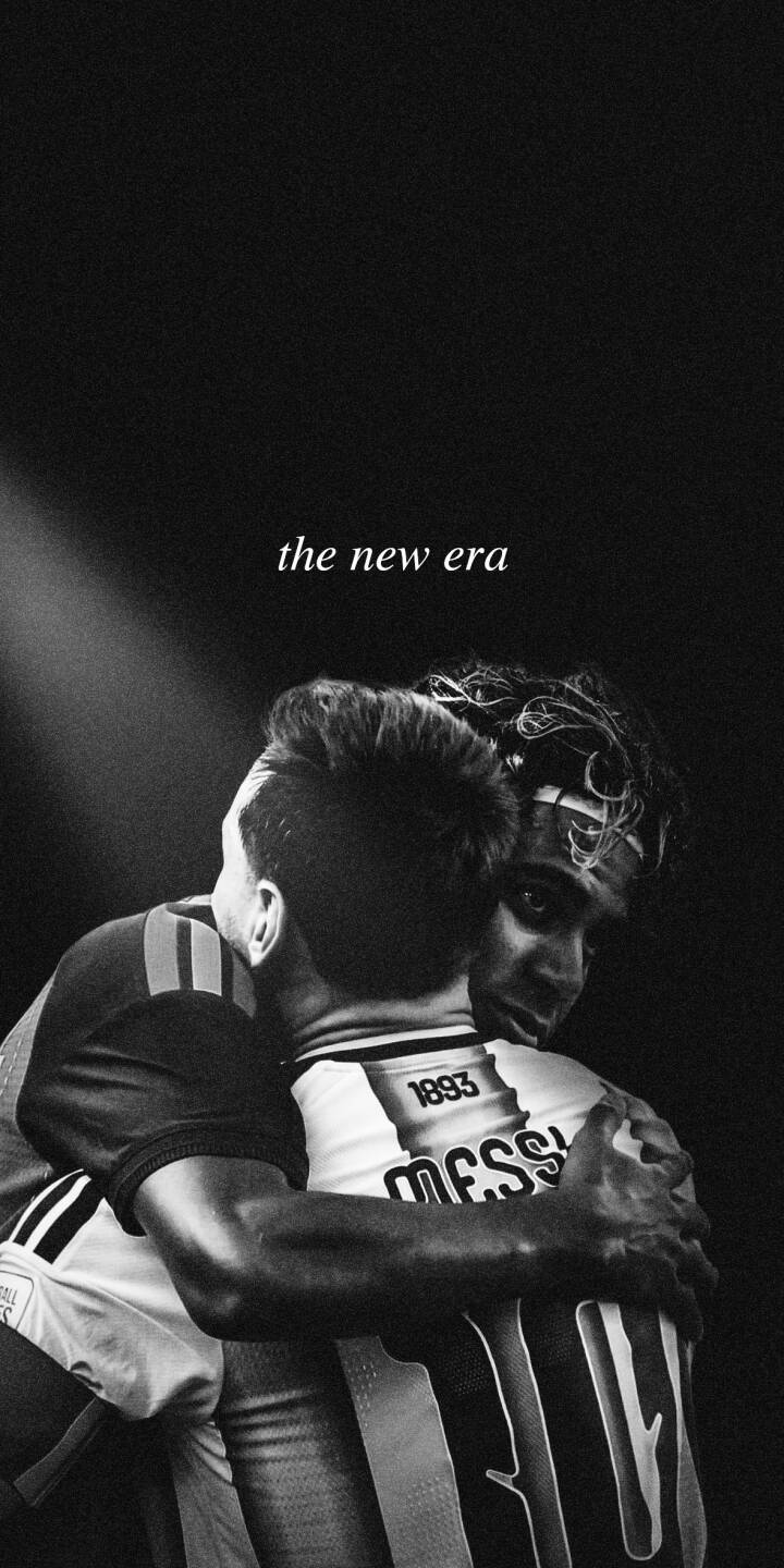 A poignant black and white moment captures Lionel Messi in a powerful embrace with Lamine Yamal in this stunning 4K wallpaper. Yamal's intense gaze over Messi's shoulder and the subtle 'the new era' text create a deeply emotional scene, making this an iconic football wallpaper for iPhone. | football iphone messi wallpaper yamal black and white neymar lamine yamal legends mobile emotional 4k wallpaper hd wallpaper lamine yamal era embrace A poignant black and white moment captures Lionel Messi in a powerful embrace with Lamine Yamal in this stunning 4K wallpaper. Yamal's intense gaze over Messi's shoulder and the subtle 'the new era' text create a deeply emotional scene, making this an iconic football wallpaper for iPhone.