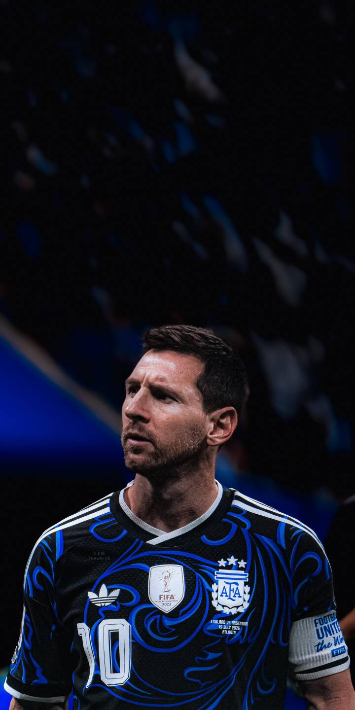 Lionel Messi's intense gaze and the striking blue swirl patterns on his black Argentina kit truly shine in this stunning 4K wallpaper. This perfect wallpaper for iPhone showcases the legendary number 10, making it an essential download for football fans. | sports football iphone messi argentina soccer wallpaper lionel messi mobile 4k wallpaper hd wallpaper blue kit Lionel Messi's intense gaze and the striking blue swirl patterns on his black Argentina kit truly shine in this stunning 4K wallpaper. This perfect wallpaper for iPhone showcases the legendary number 10, making it an essential download for football fans.