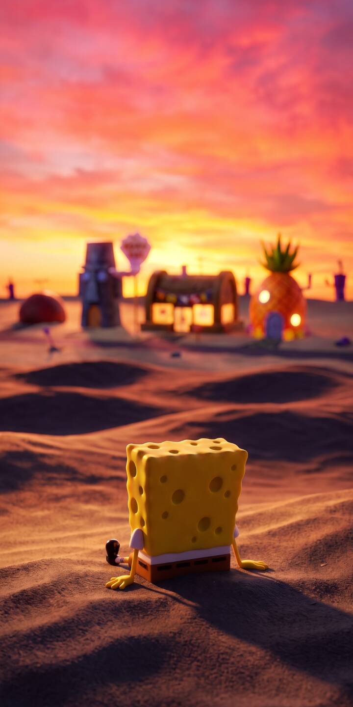 The vibrant sunset sky casts long shadows over a contemplative Spongebob sitting alone on textured sand in this stunning 4K wallpaper. This atmospheric Spongebob wallpaper, featuring a glowing Bikini Bottom backdrop, is perfect for your iPhone screen. | cartoon aesthetic spongebob sunset bikini bottom iphone wallpaper mobile 4k wallpaper hd wallpaper 3d art sandy beach The vibrant sunset sky casts long shadows over a contemplative Spongebob sitting alone on textured sand in this stunning 4K wallpaper. This atmospheric Spongebob wallpaper, featuring a glowing Bikini Bottom backdrop, is perfect for your iPhone screen.