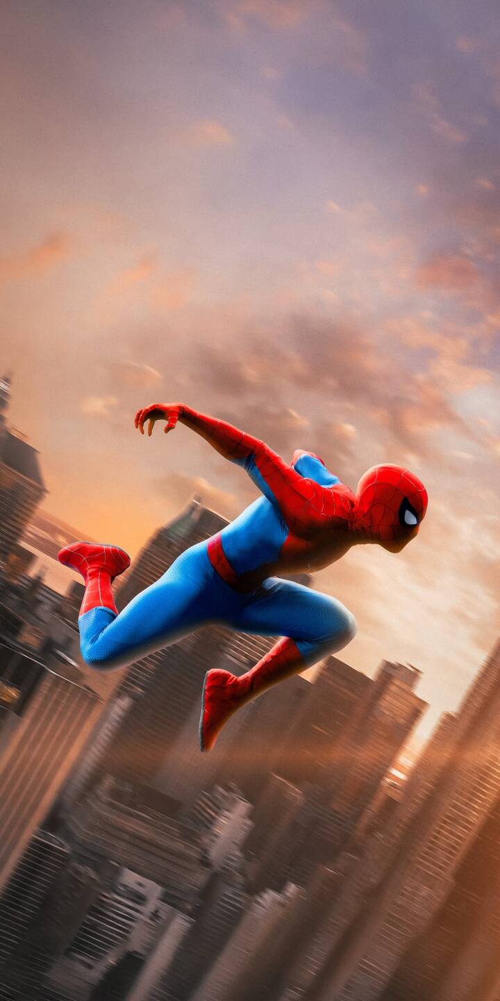 Spider-Man, clad in his iconic red and blue suit, soars through a vibrant golden hour sky over a blurred city skyline, captured in this dynamic 4K wallpaper. Experience the thrilling motion and striking colors with this incredible wallpaper designed for your iPhone. | superhero marvel spiderman iphone dynamic wallpaper mobile golden hour 4k wallpaper hd wallpaper spider-man cityscape Spider-Man, clad in his iconic red and blue suit, soars through a vibrant golden hour sky over a blurred city skyline, captured in this dynamic 4K wallpaper. Experience the thrilling motion and striking colors with this incredible wallpaper designed for your iPhone.