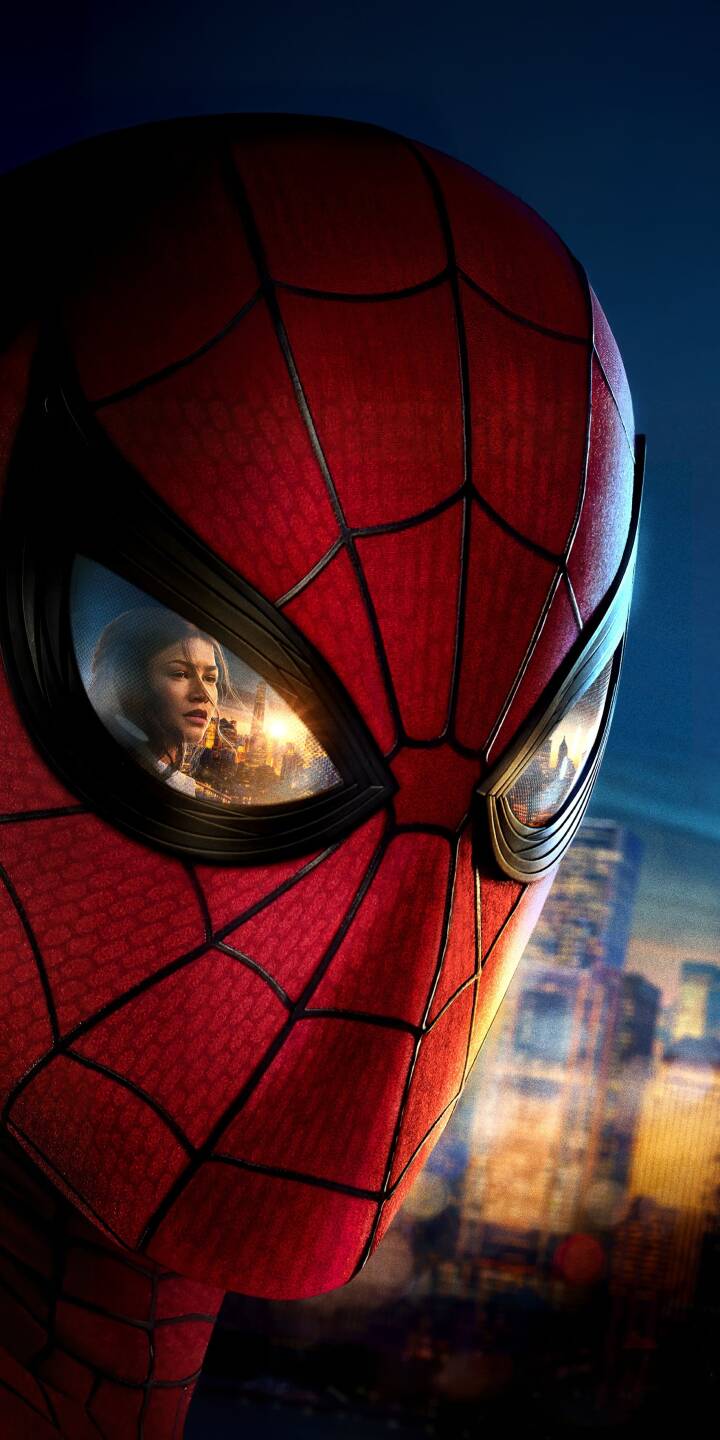 Reflected within Spider-Man's iconic eye lens, a haunting image of MJ and the glowing city skyline at sunset captures a poignant moment in this striking 4K wallpaper. This deeply textured red and blue suit wallpaper creates an incredible visual experience, perfect for your iPhone. | superhero reflection marvel spiderman iphone wallpaper peter parker mobile 4k wallpaper hd wallpaper cityscape no way home Reflected within Spider-Man's iconic eye lens, a haunting image of MJ and the glowing city skyline at sunset captures a poignant moment in this striking 4K wallpaper. This deeply textured red and blue suit wallpaper creates an incredible visual experience, perfect for your iPhone.