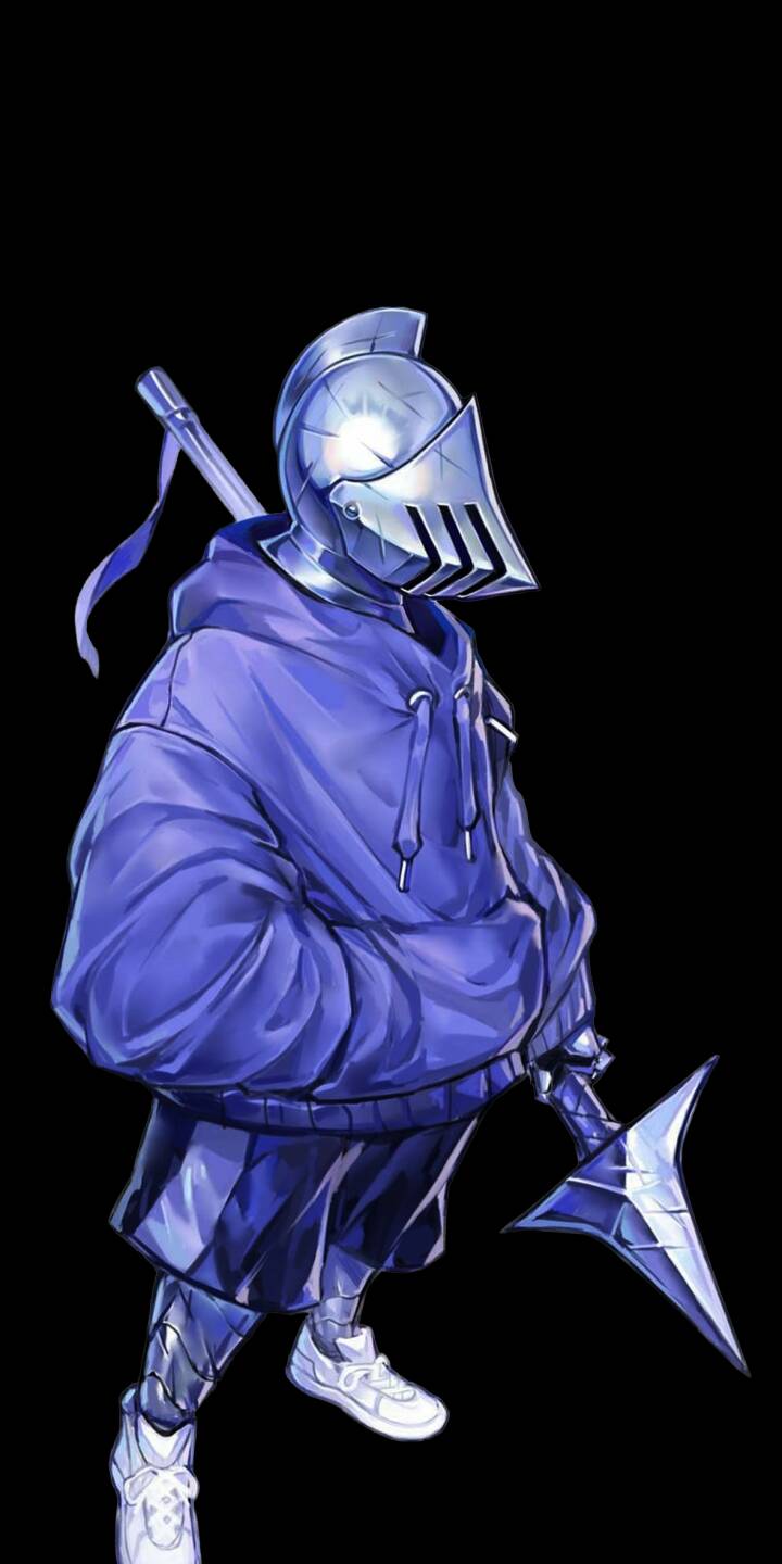 A striking metallic knight's helmet contrasts with an oversized blue hoodie in this 4K wallpaper, featuring a unique modern knight design and sharp stylized weapon, perfect for an iPhone wallpaper. | blue hoodie knight iphone wallpaper mobile 4k wallpaper hd wallpaper character art sci-fi fantasy urban knight modern armor A striking metallic knight's helmet contrasts with an oversized blue hoodie in this 4K wallpaper, featuring a unique modern knight design and sharp stylized weapon, perfect for an iPhone wallpaper.