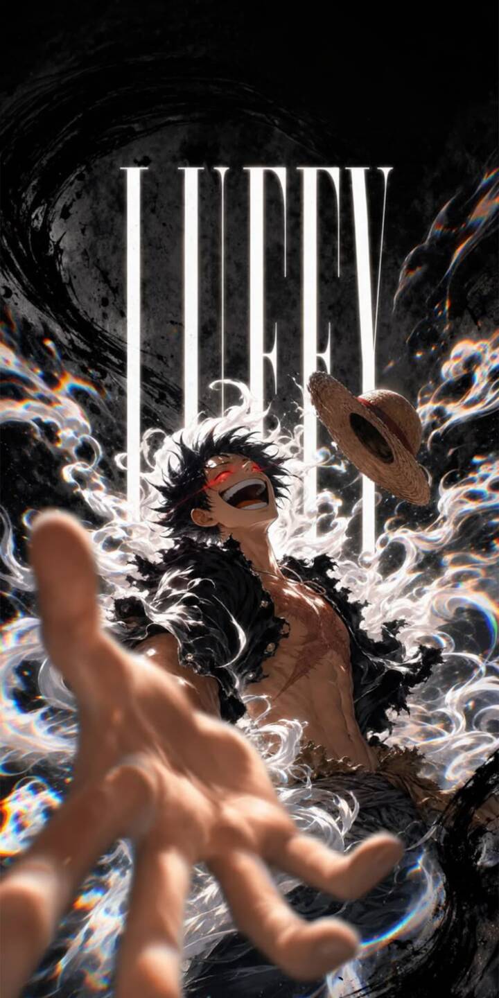 With red, glowing eyes and an ecstatic laugh, Monkey D. Luffy in his Gear Five form bursts forth, surrounded by swirling white energy, reaching out to the viewer in this dynamic 4K wallpaper. This powerful anime wallpaper is a perfect fit for any iPhone. | anime iphone one piece luffy wallpaper red eyes mobile 4k wallpaper hd wallpaper epic gear 5 monkey d luffy With red, glowing eyes and an ecstatic laugh, Monkey D. Luffy in his Gear Five form bursts forth, surrounded by swirling white energy, reaching out to the viewer in this dynamic 4K wallpaper. This powerful anime wallpaper is a perfect fit for any iPhone.