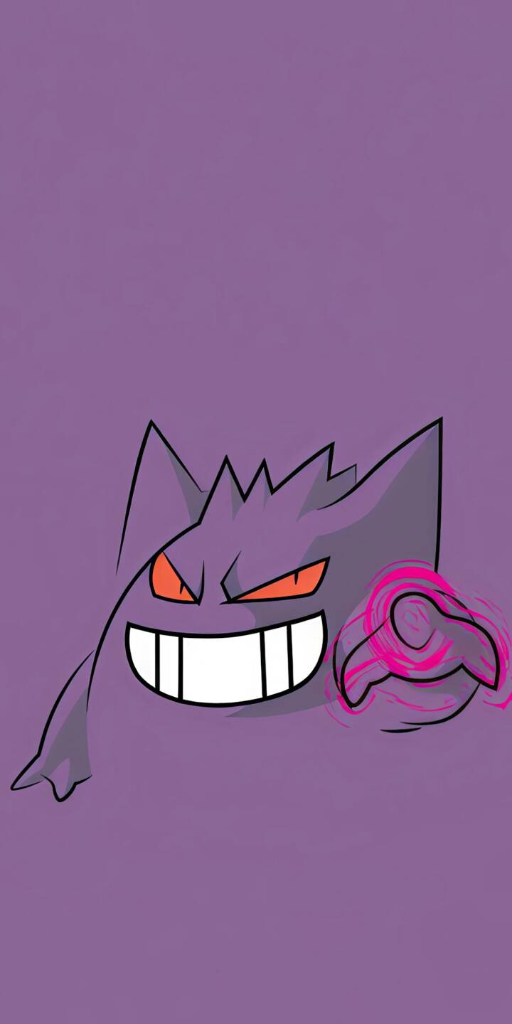 Vibrant pink energy swirls around Gengar's ghostly hand, highlighting its mischievous grin and glowing orange eyes in this electrifying 4K wallpaper. This dynamic Gengar wallpaper is a perfect fit for any Pokémon fan's iPhone. | purple anime iphone pokemon gengar gaming wallpaper mobile 4k wallpaper hd wallpaper mischievous ghost type Vibrant pink energy swirls around Gengar's ghostly hand, highlighting its mischievous grin and glowing orange eyes in this electrifying 4K wallpaper. This dynamic Gengar wallpaper is a perfect fit for any Pokémon fan's iPhone.