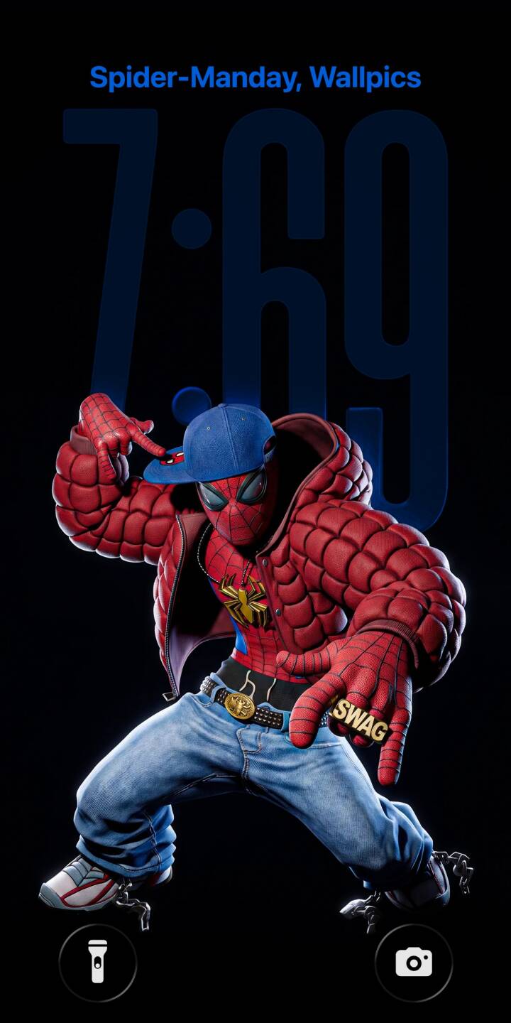 Decked out in a red quilted puffer jacket, blue baseball cap, and a 'SWAG' ring, Spider-Man exudes urban coolness in this striking 4K wallpaper, an essential mobile wallpaper for iPhone. | urban hoodie marvel spiderman iphone wallpaper comic mobile swag 4k wallpaper hd wallpaper spider-man Decked out in a red quilted puffer jacket, blue baseball cap, and a 'SWAG' ring, Spider-Man exudes urban coolness in this striking 4K wallpaper, an essential mobile wallpaper for iPhone.